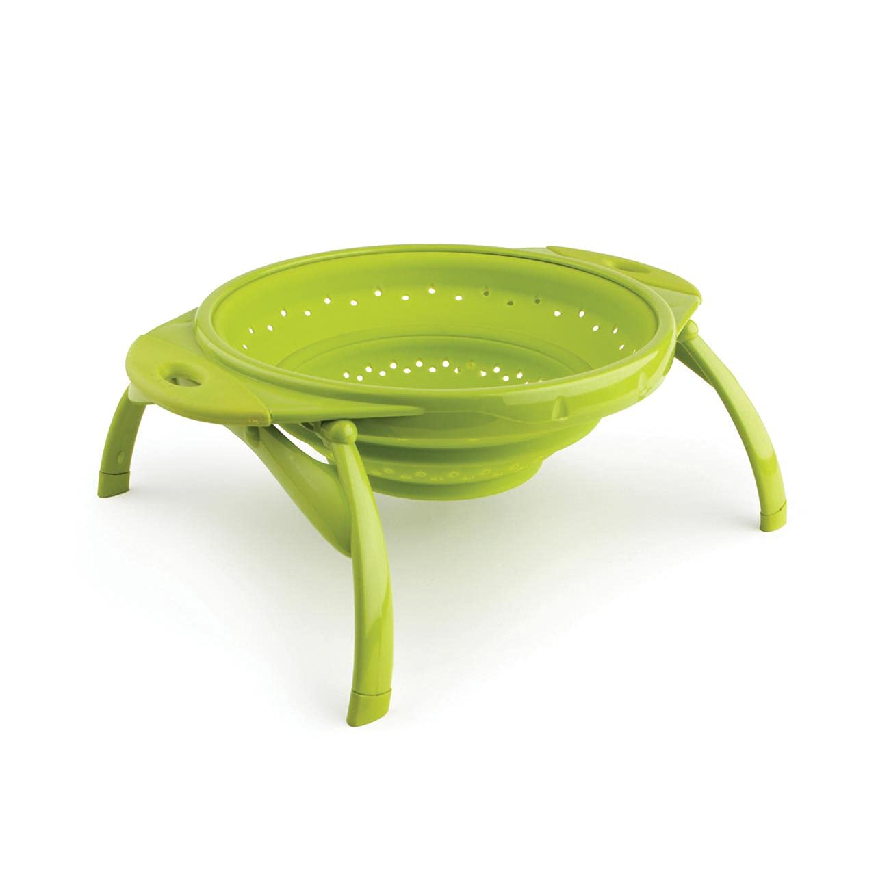 Dexas Pop Collapsible Silicone Colander, 10 Inch Diameter, Solid Green