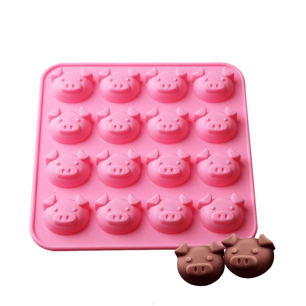Haiops Pig Mold Silicone Diy Mold For Chocolate Candy Ice Cube 16 Cavity