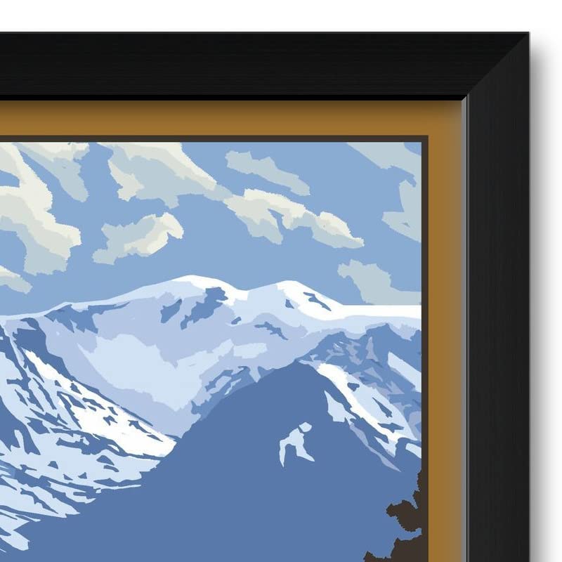 Colorado Snowy Mountain Ridges Professionally Framed Art Print From Travel Artwork By Artist Paul A. Lanquist Framed Art Size: 2