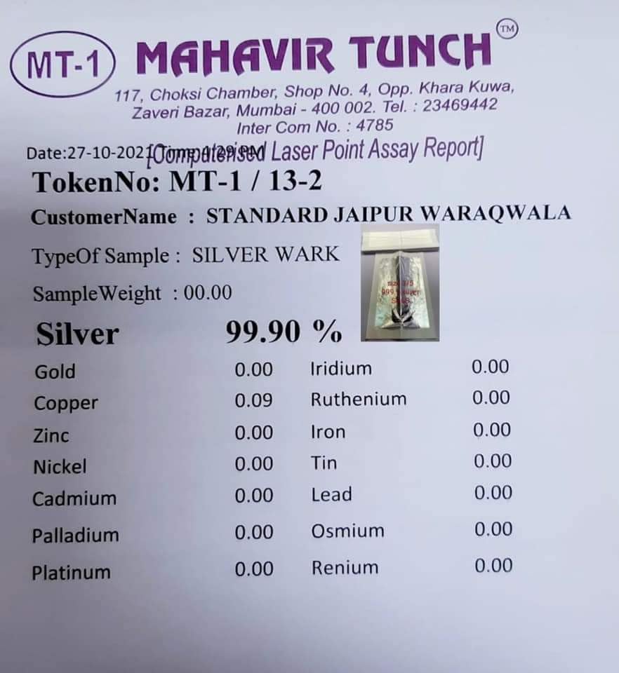 GOLD LEAF COMPANY .Silver FOIL VARAK FOILS 30pcs King Size 64 INCHES for Sweets Decoration,Cake Baking,Chocolate,SERUMS,AYURVEDI