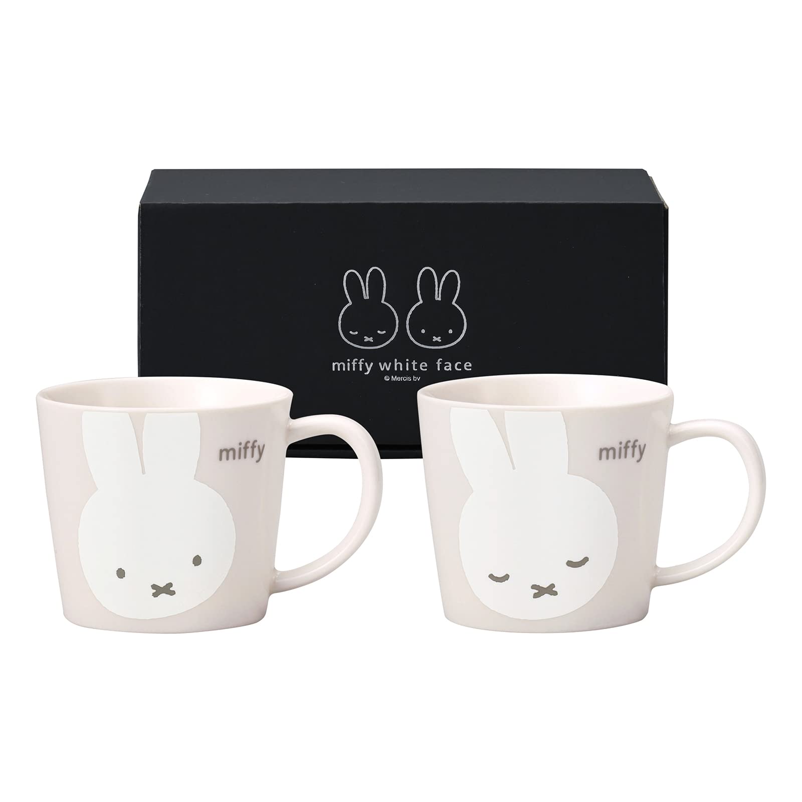 Kaneshotouki 288750 Dick Bruna Miffy Pair Mug, Mug, Size M, Approx. 9.5 fl oz (280 ml), Set of 2, Miffy White Face, Made in Japa