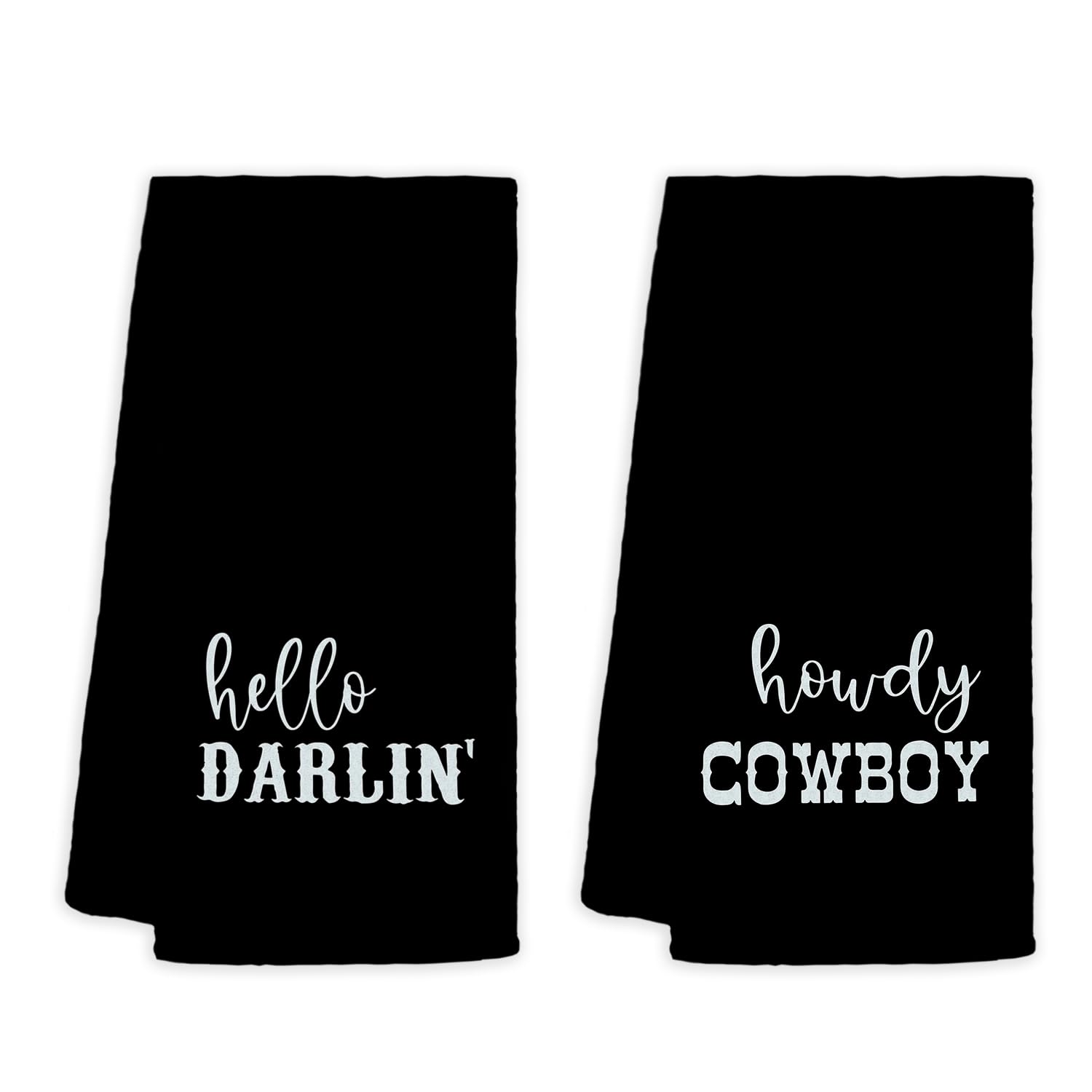 Jvpke Western Bathroom Decor,Couples Gifts,Western Kitchen Bath Towels,Hello Darlin Howdy Cowboy Kitchen Towels Set Of 2,Gifts F