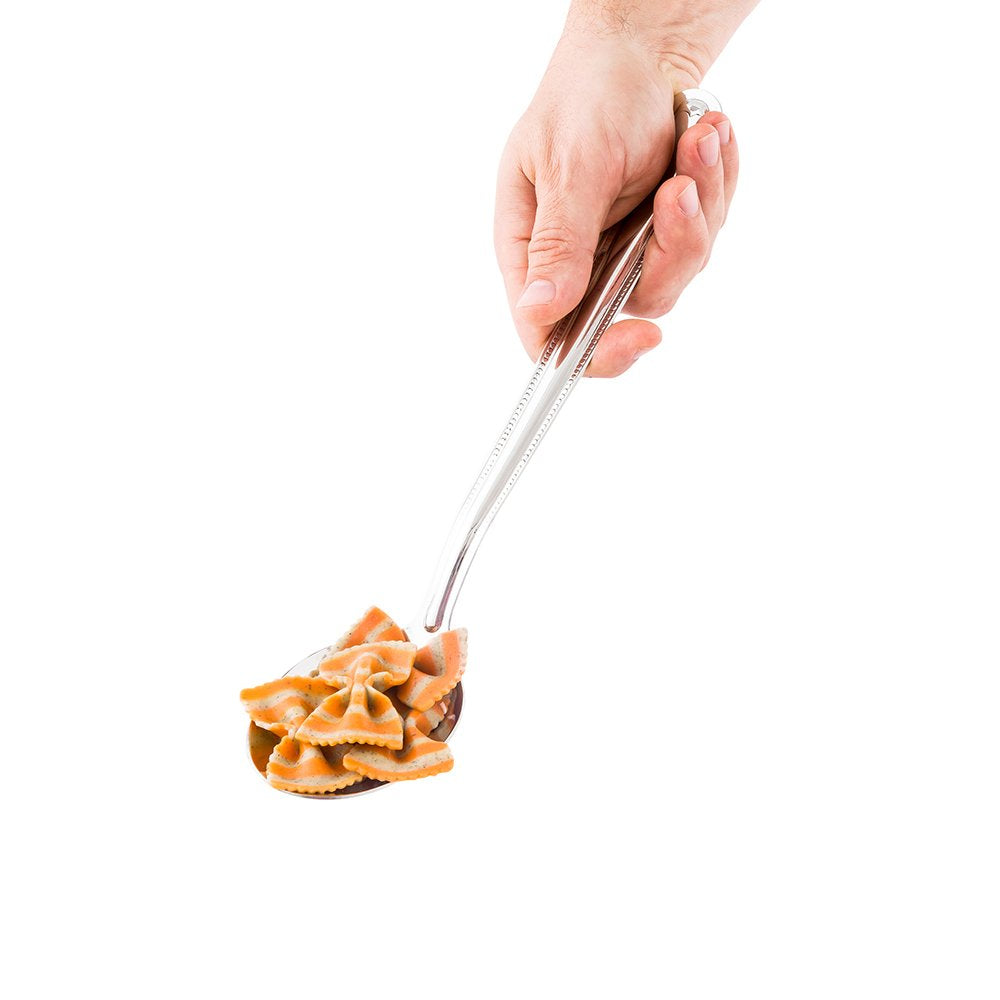 Restaurantware Met Lux 12.5 Inch X 2.75 Inch Serving Spoon 1 Perforated Catering Spoon - Polished Finish Dishwasher-Safe Silver