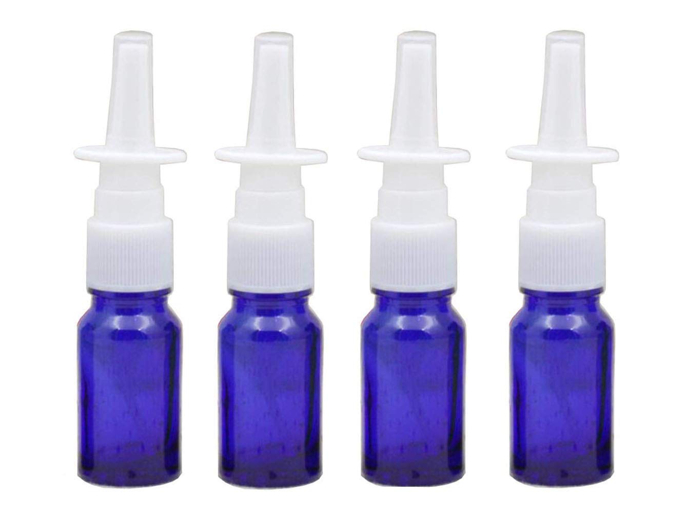 Quupy 6Pcs 10Ml/0.34Oz Empty Refillable Glass Nasal Spray Bottle Container Pot With Fine Mist Sprayers For Makeup Cosmetics Esse
