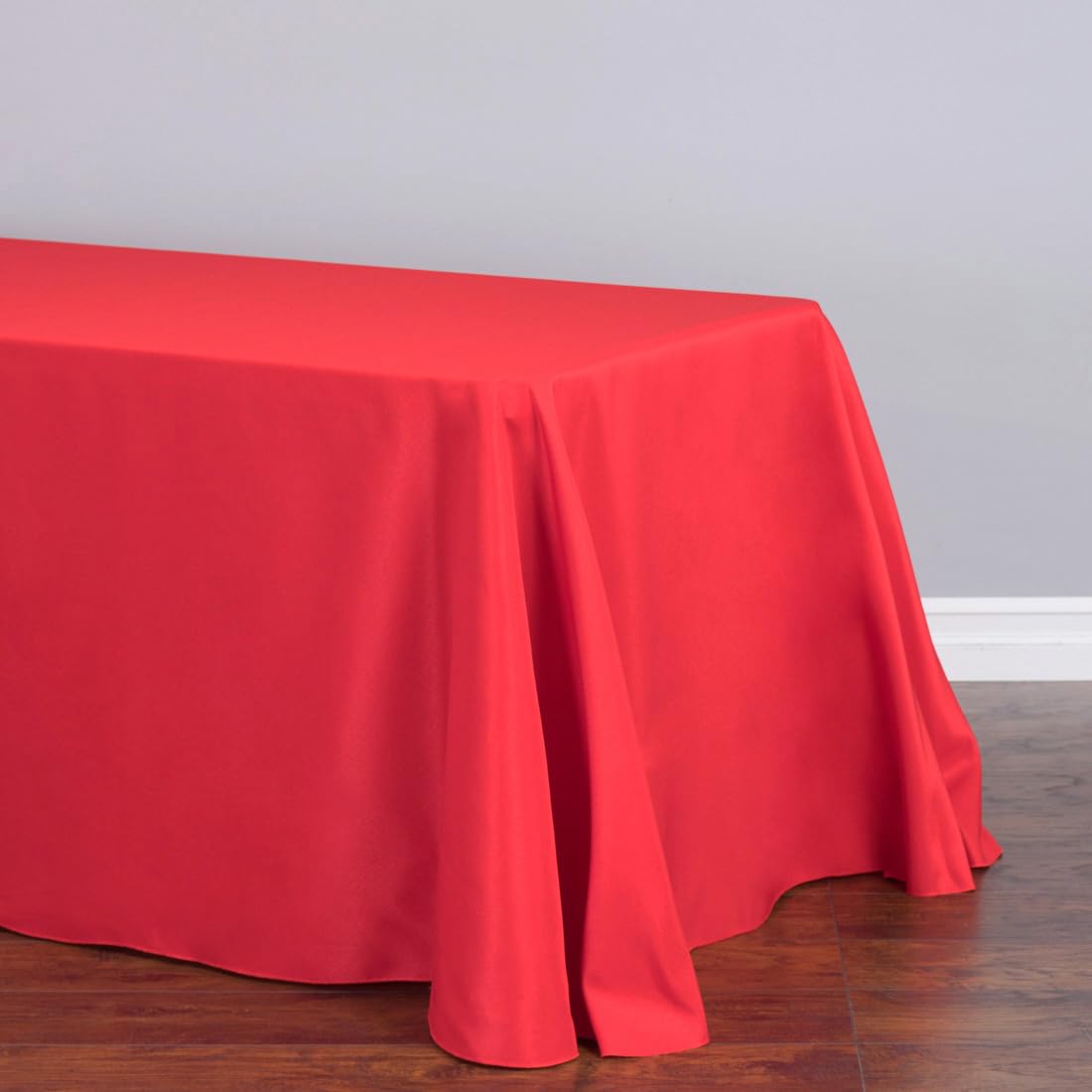 Ltc Linens 2-Pack Rectangular Tablecloths 90 In X 156 In With Rounded Corners - Red Table Covers For 8 Ft Table With Floor-Lengt
