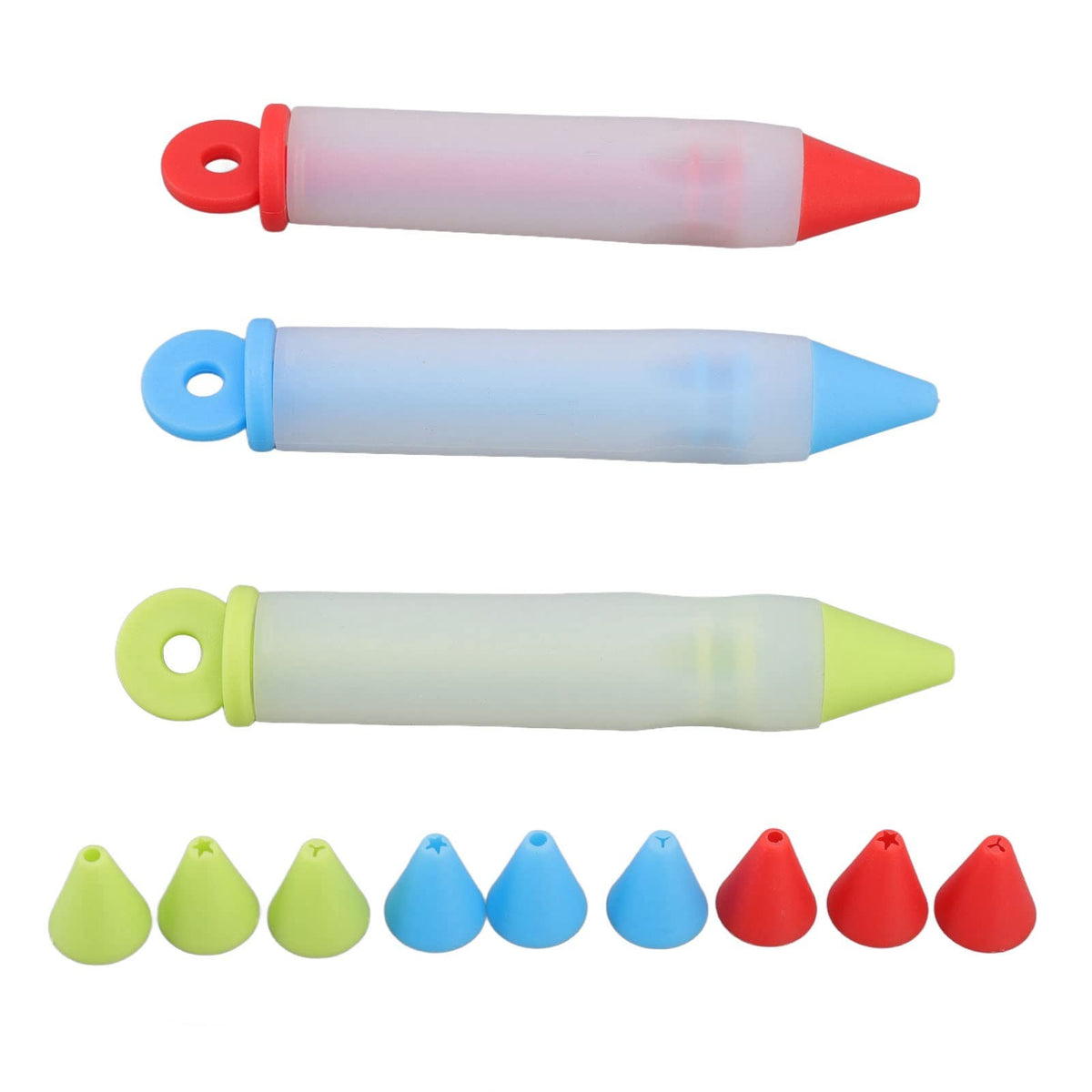 Zerodis 3 Set Cake Decorating Pen Tool, Silicone Food Writing Pen With Icing Piping Pen Tips, Detachable Diy Cake Icing Pen With