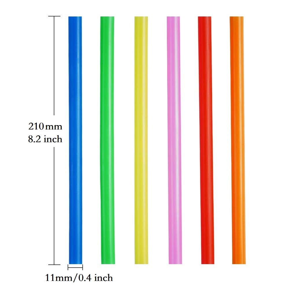 100 Pcs Jumbo Smoothie Straws,Colorful Disposable Wide-Mouthed Large Straw.
