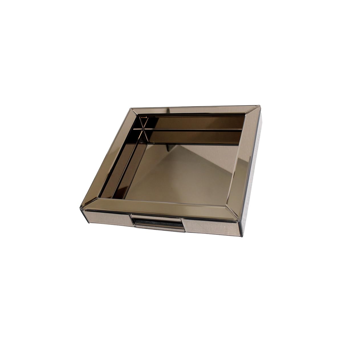 Ammar Glass | Mirror Tray | Square 13 X 13 Decorative Brown Mirror Tray | Vanity Tray | Serving Tray | Jewelry Makeup Tray/Gla