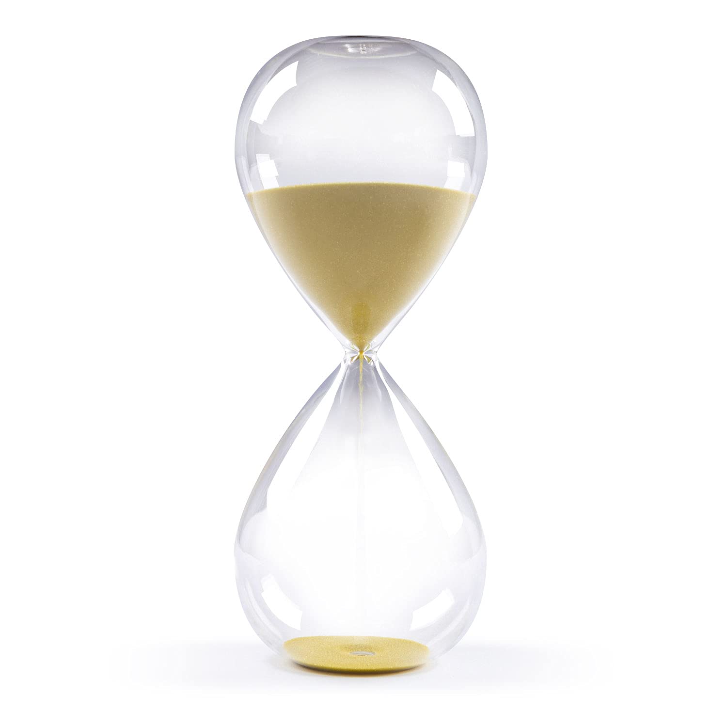 Swisselite Hourglass Sand Timers, Hourglass Sand Clock Inspired Glass For Home, Desk, Office Decor (8Inch-30Mins Gold)