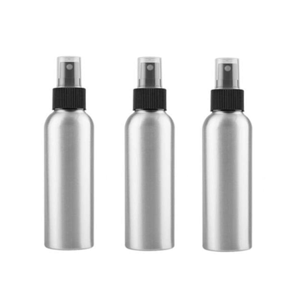 3 Pcs Aluminum Fine Mist Spray Bottle With Black Pump Sprayer Empty Sample Atomizer Containers For Essential Oils Perfume Aromat