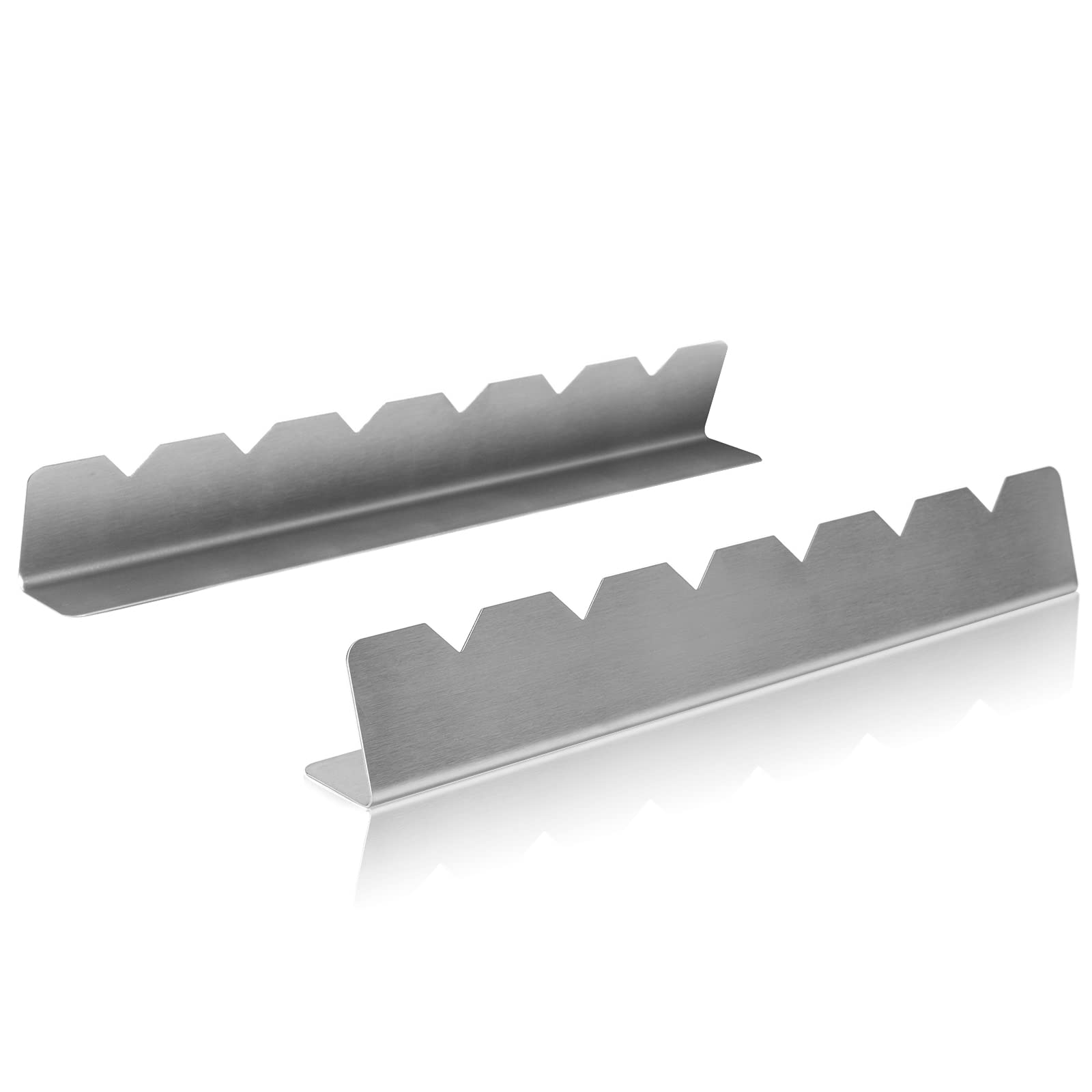 Kabob Skewers Rack Set Of 2, Stainless Steel Skewers Holder With 6 Notch Compatible With Wood, Bamboo, Round, Metal, Flat Skewer