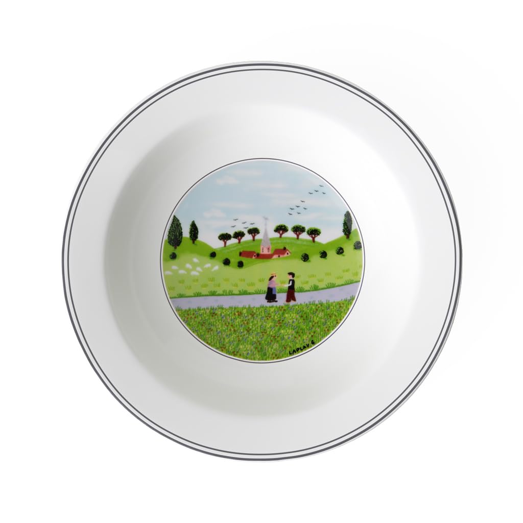Villeroy & Boch Design Naif Rim Cereal #6-Friend Meeting, 7.75 In, White/Colorful