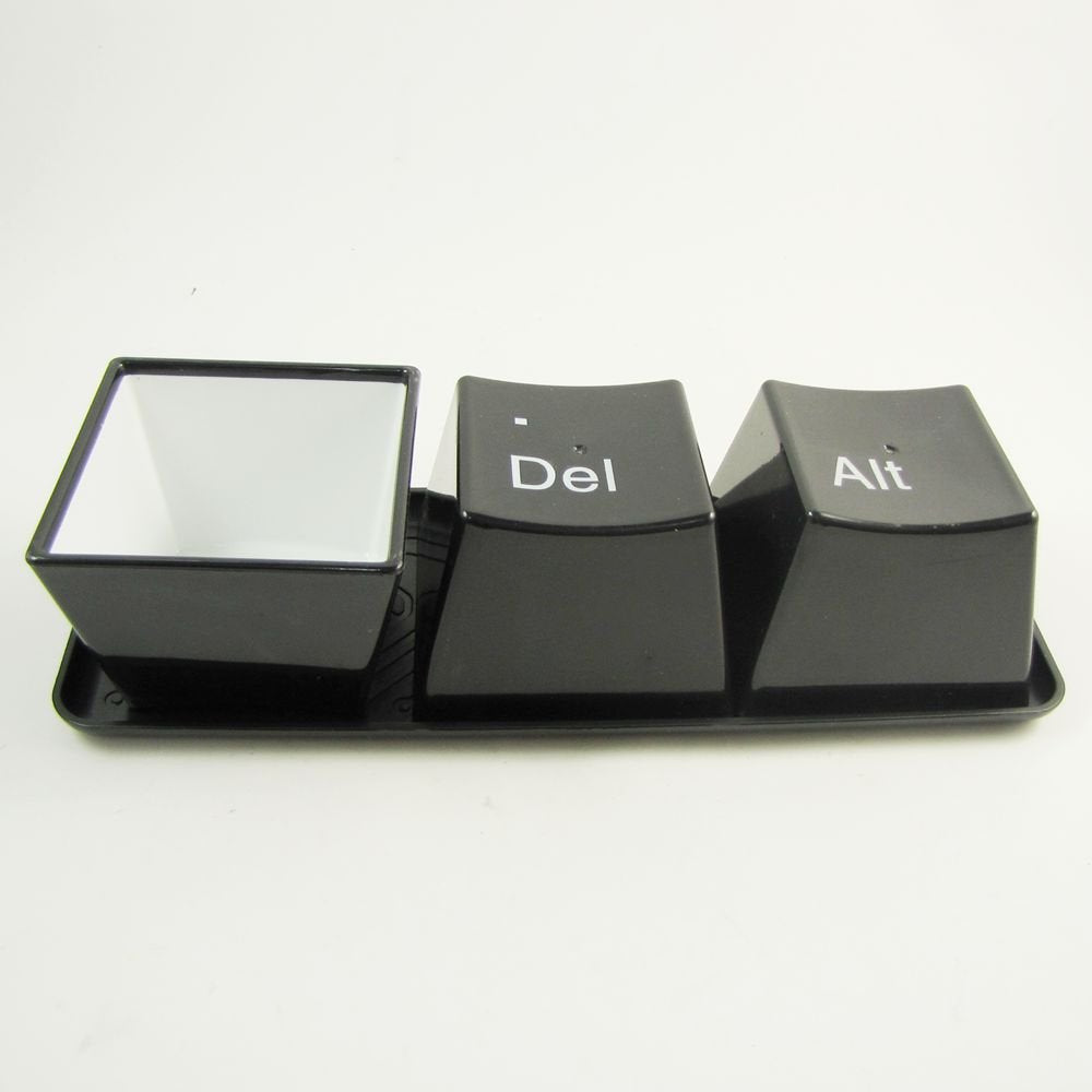 New 3 Pcs Keyboard Coffee Tea Water Cup Ctrl Del Alt Key Mug With Tray Set