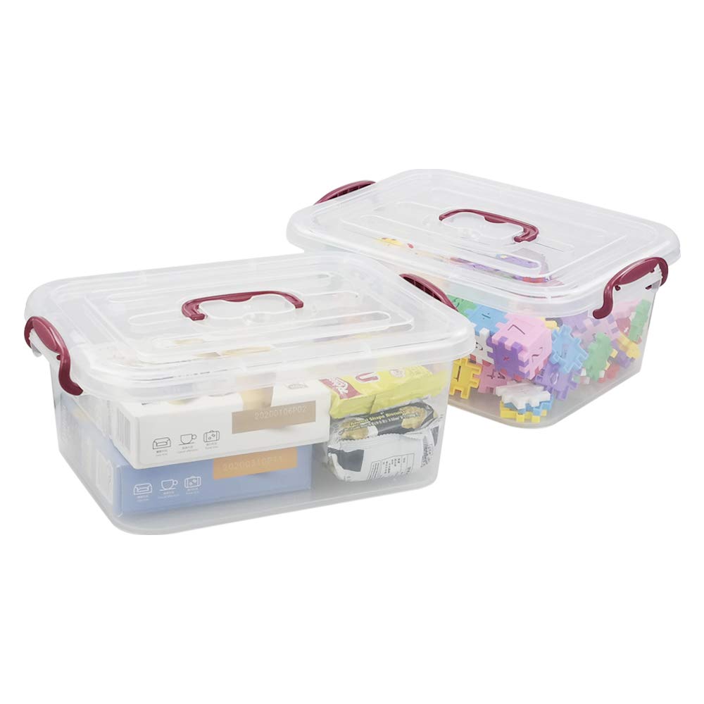 Joyeen 8 Quart Plastic Latching Storage Bins, Storage Boxes With Lids Set Of 2