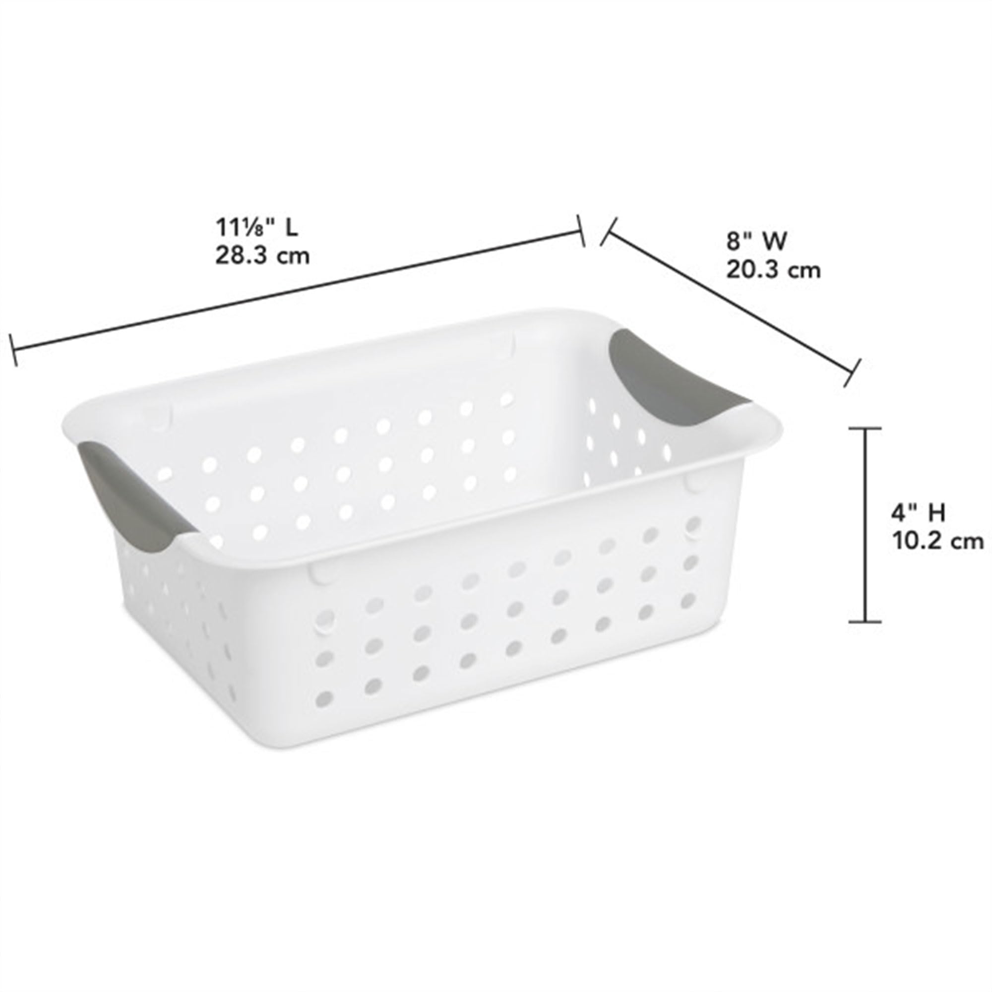 Sterilite Small Ultra Basket, Storage Bin To Organize Closets, Cabinets, Pantry, Shelving And Countertop Space, White, 36-Pack