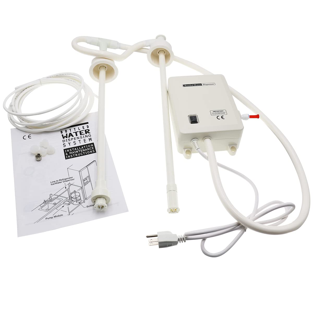 Flowfluid Bottled Drinking Water Pump System Double-Tube Power 25W, Bottled Water Dispensing 2L Flow Electric Water Pump For 5 G
