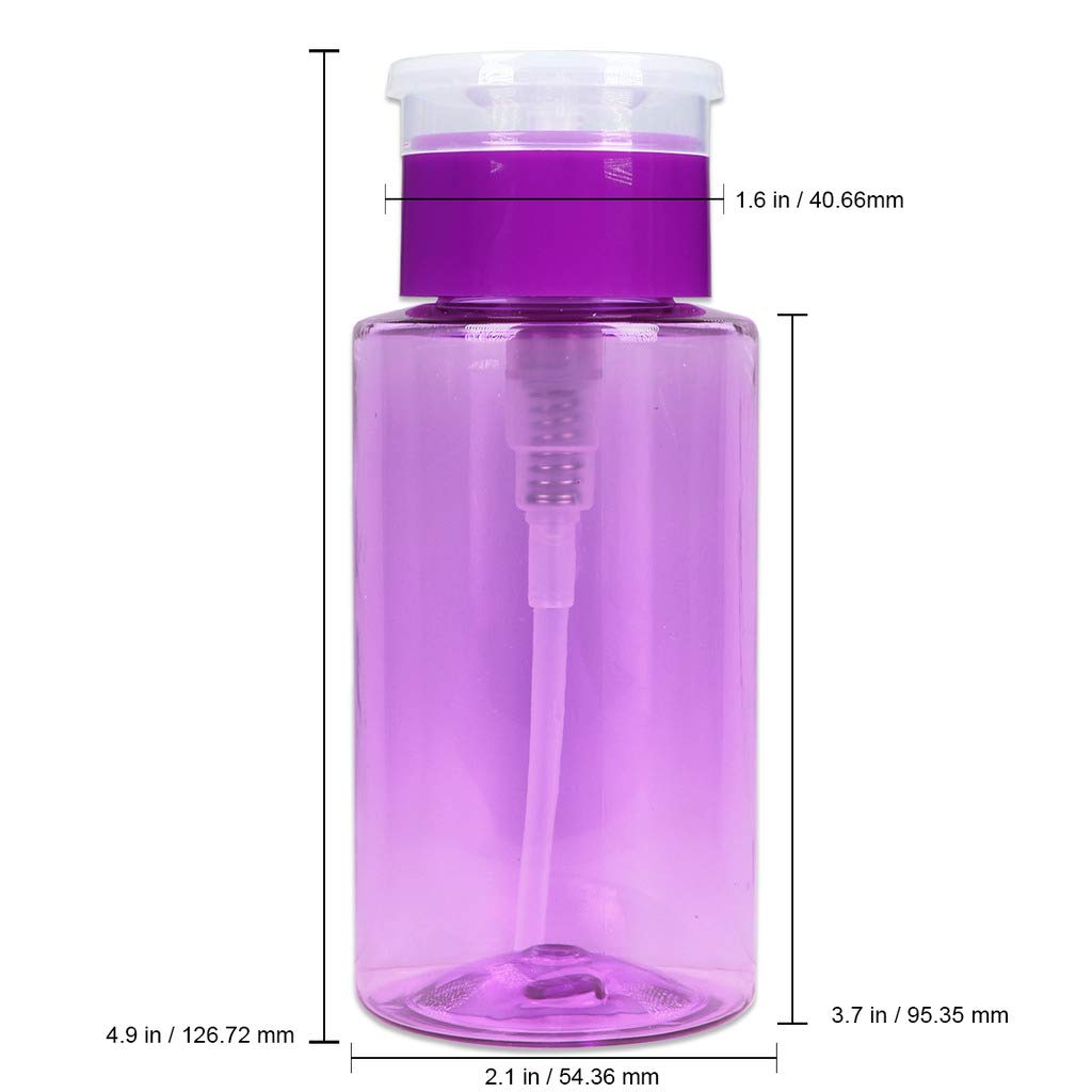 7Oz Push Down Pump Dispenser Flip Top Cap Refillable Empty Bottle - Color: Purple- Lockable Travel Cosmetic Packaging Empty Bott