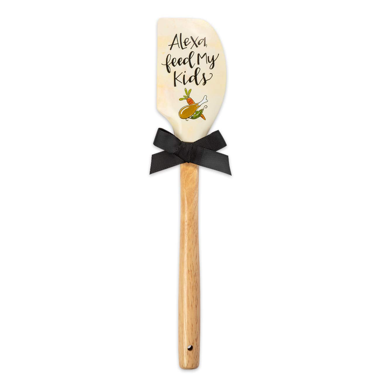 Brownlow Gifts Simply Sassy Silicone Spatula, 12.5-Inch, Alexa, Feed My Kids