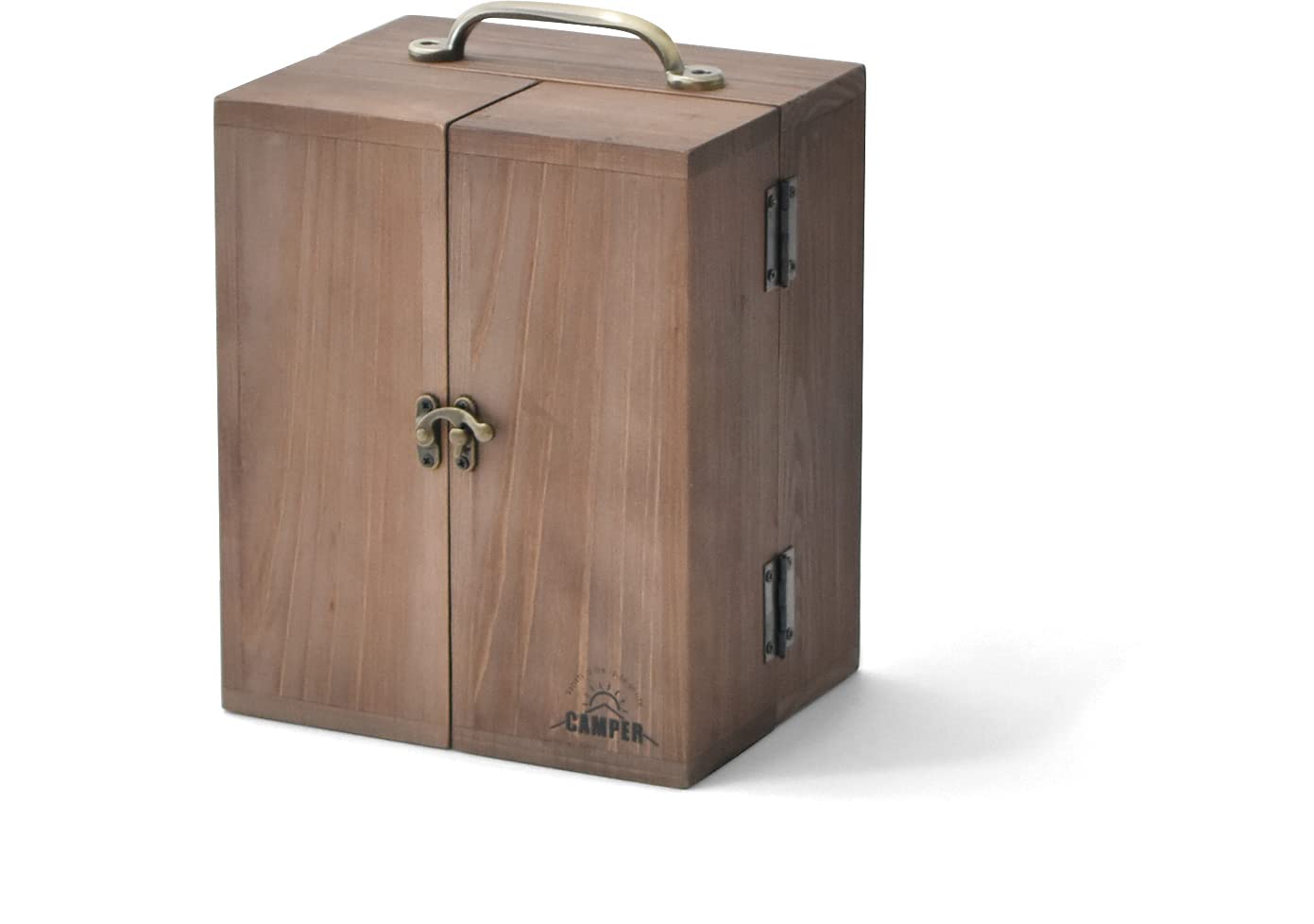 Gendai Hyakka CAMPER A493BR Spice Cabinet, BROWN, Size: Approx. W 7.5 x D 5.9 x H 9.1 inches (19 x