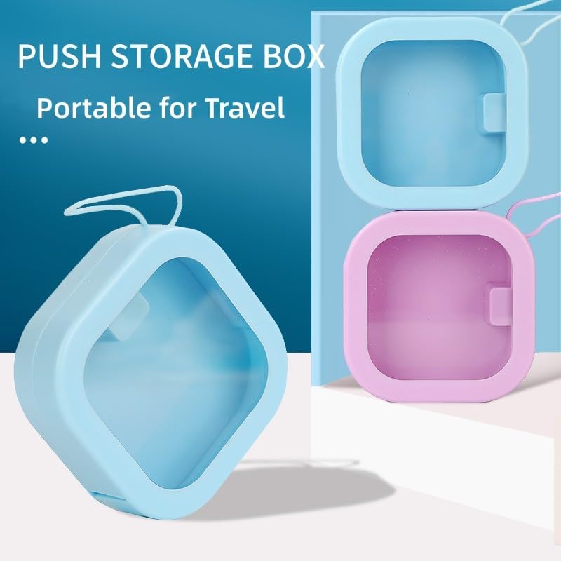 Esehgs 2Pcs Hair Tie Organizer,Portable Travel Qtip Holder,Bathroom Storage Organizer Qtip Dispenser Cotton Swabs Dispenser Kids