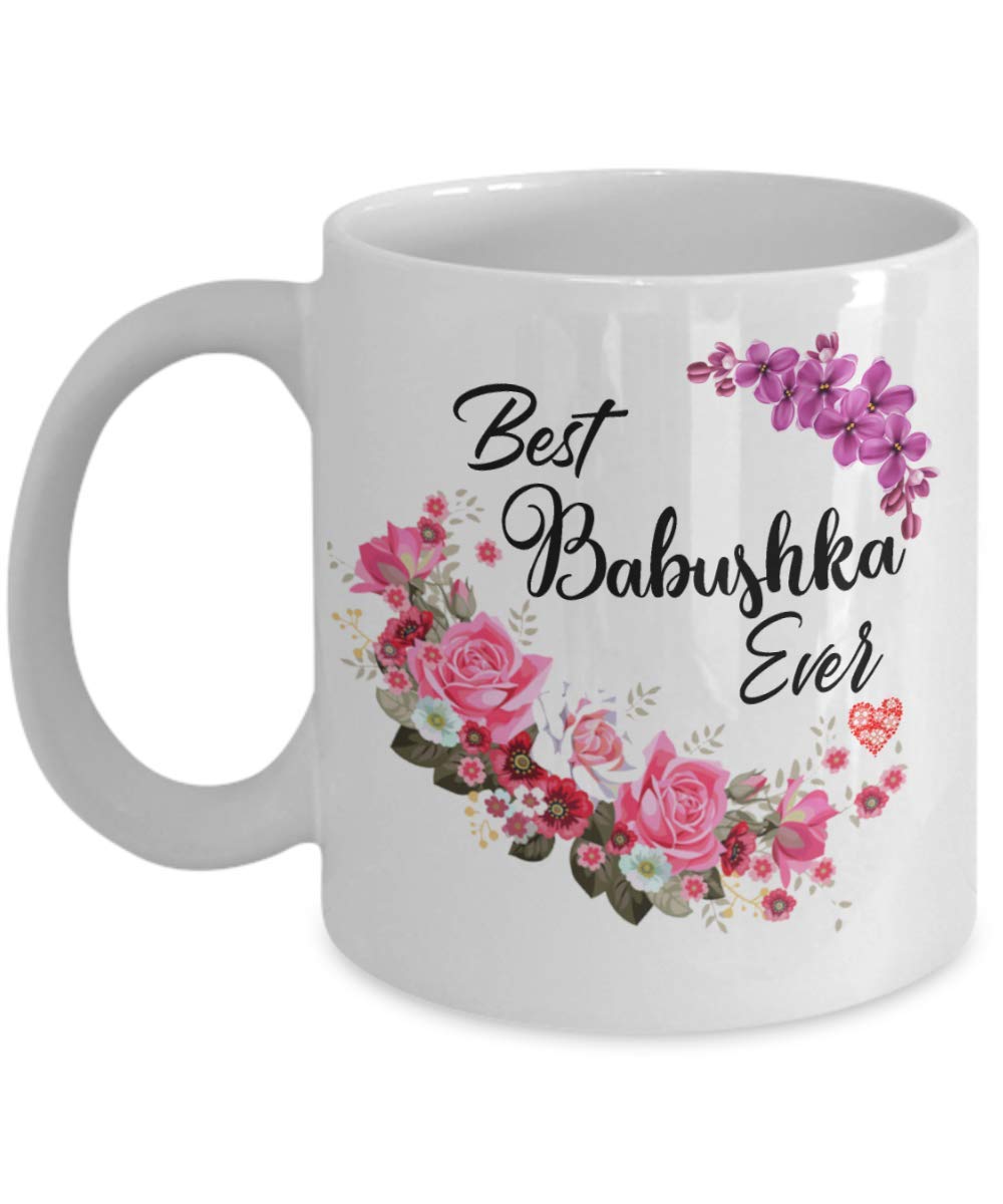 Creator's Cove Babushka mug Best Grandma Ever mug Russian floral coffee cups, Grandmom mug flower coffee mugs from granddaughter