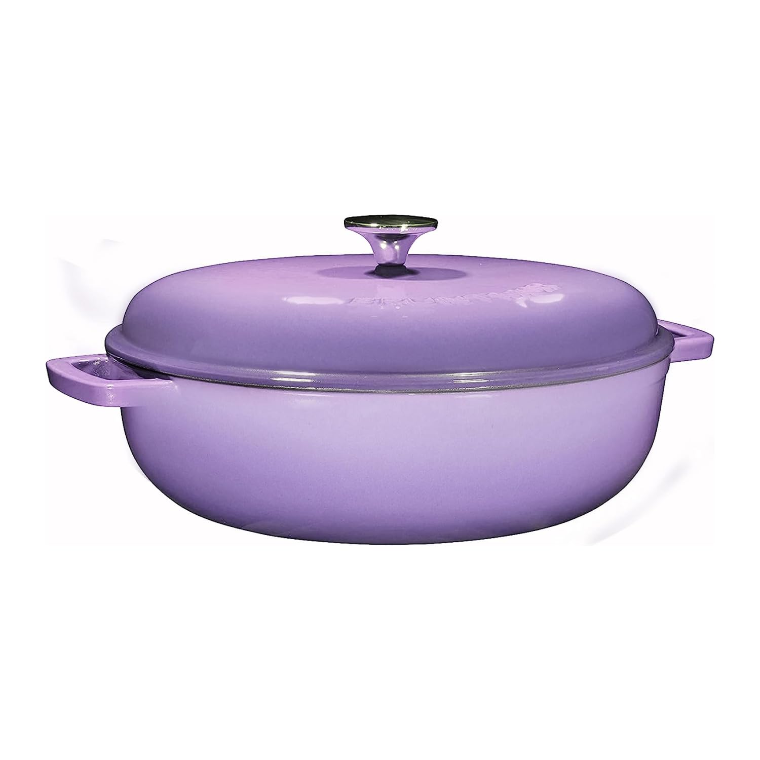 4.5 Quart Cast Iron Casserole Dish Dutch Oven Marmite Pot Super Heat Retention (144Oz.) (Purple)
