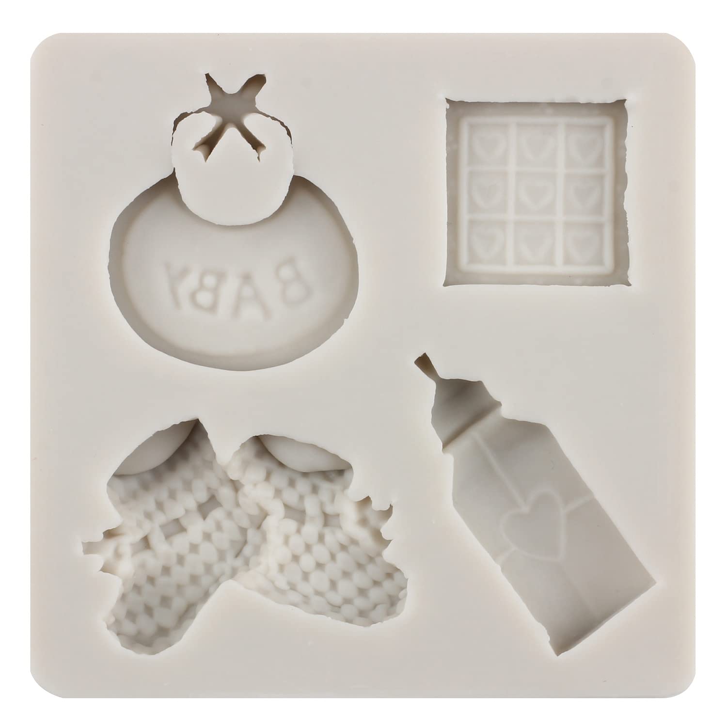 Sijiangmold Baby Silicone Mold Baby Shower Themed Cake Fondant Molds Baby Feet Baby Bottle Cradles Mold For Baby Birthday Cake D
