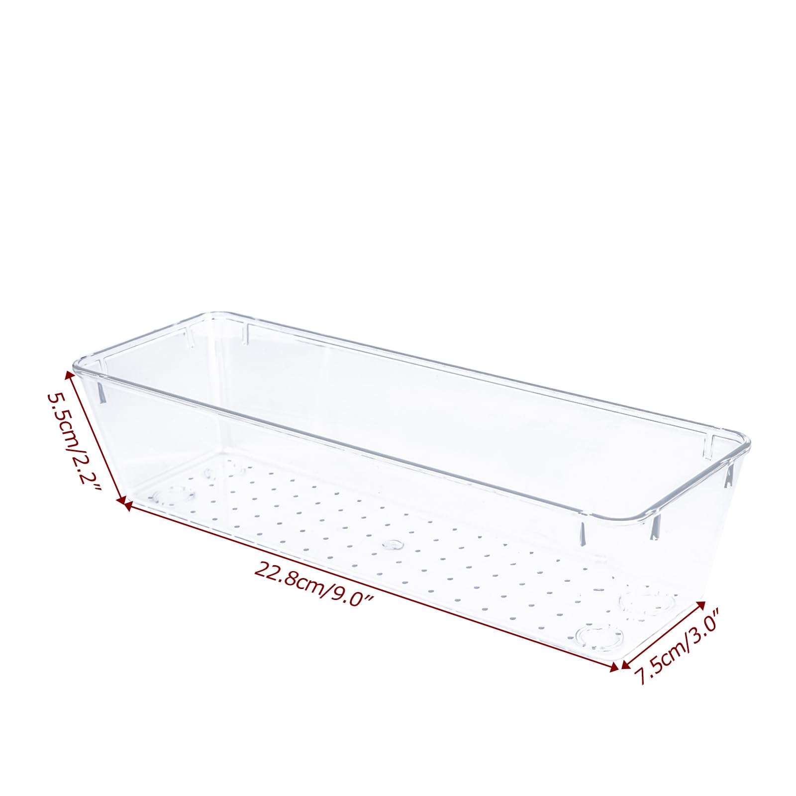 Zuihug 4 PCS Clear Plastic Drawer Organizer, Desk Drawer Divider Organizers and Storage Bins for Makeup, Jewelry, Gadgets for Ki