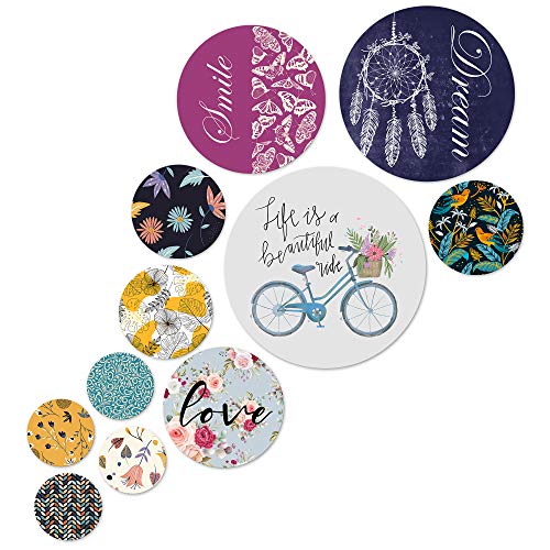 RAG28 Wooden Wall Decor Set of 11 (SPW1) Multicolour