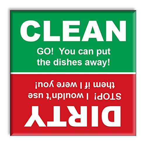 Dishwasher Magnet Clean Dirty Sign, Strong Clean And Dirty Magnet For Dishwasher (Green And Red)