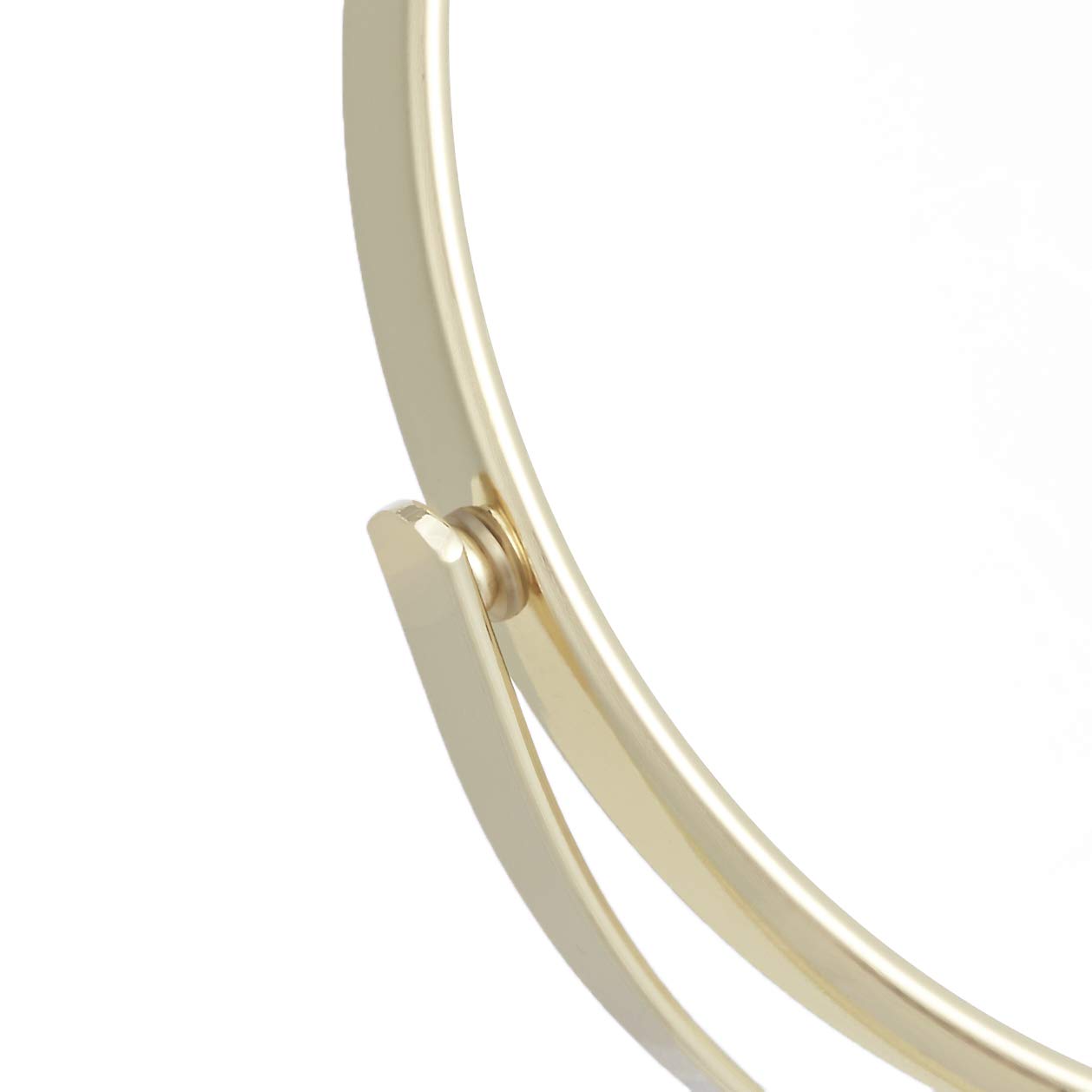 Amazon Basics Tabletop Mount Vanity Round Mirror, 1X/5X Magnification, Iron, 7.2''L X 4.92''W, Gold