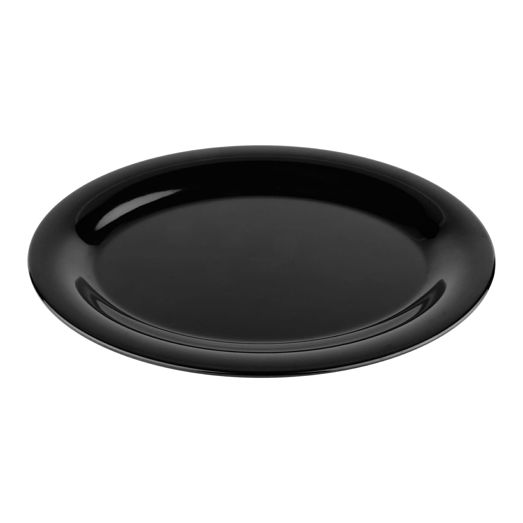 G.E.T. 12 x 9 Black Oval Heavy-Duty Melamine Plastic Serving Platter (Set of 12)