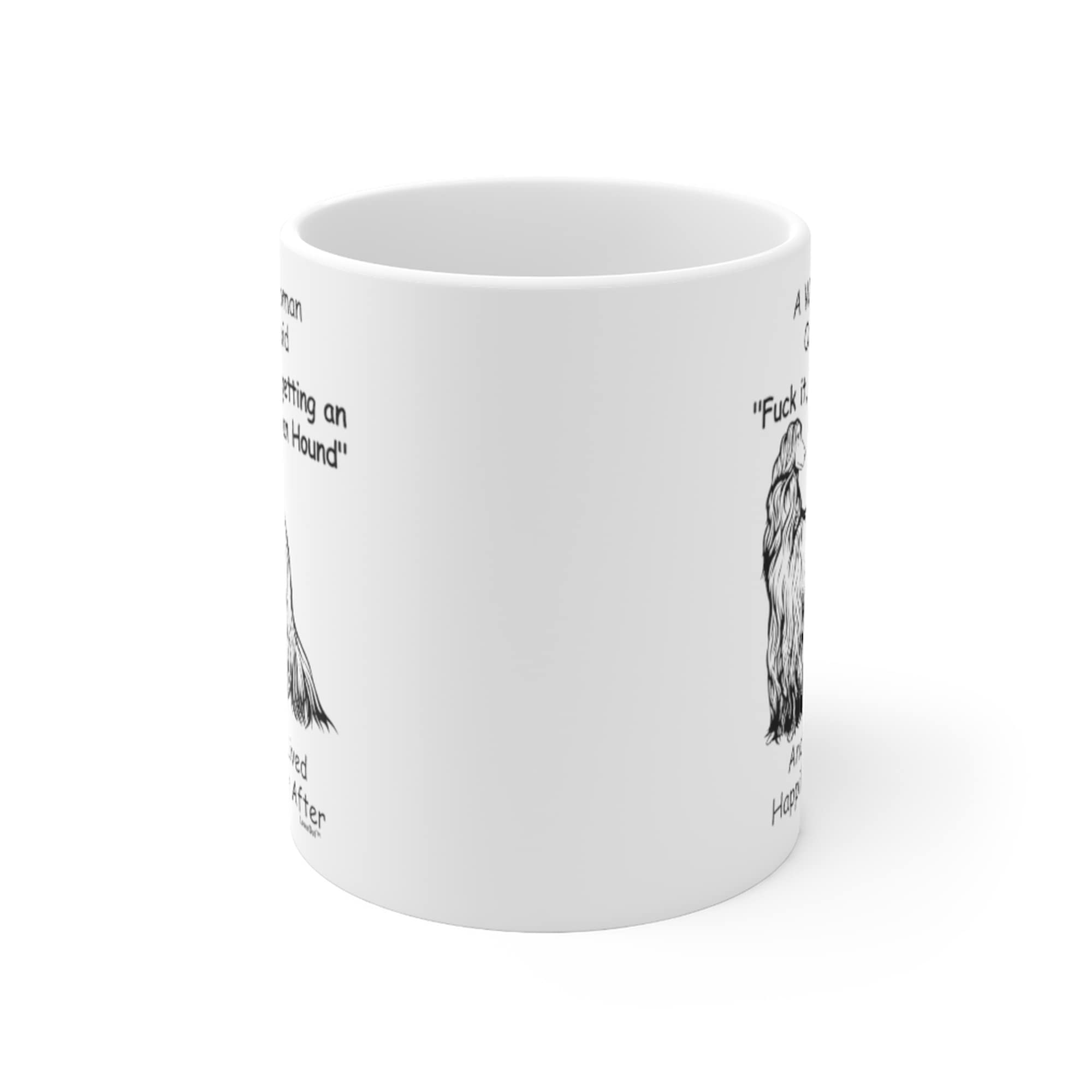 Funny Line Art Afghan Hound Dog Mom Gifts For Women Puppy Lovers Mother 'S Day 2024 A Wise Woman Once Said Coffee Mug With Fun Q