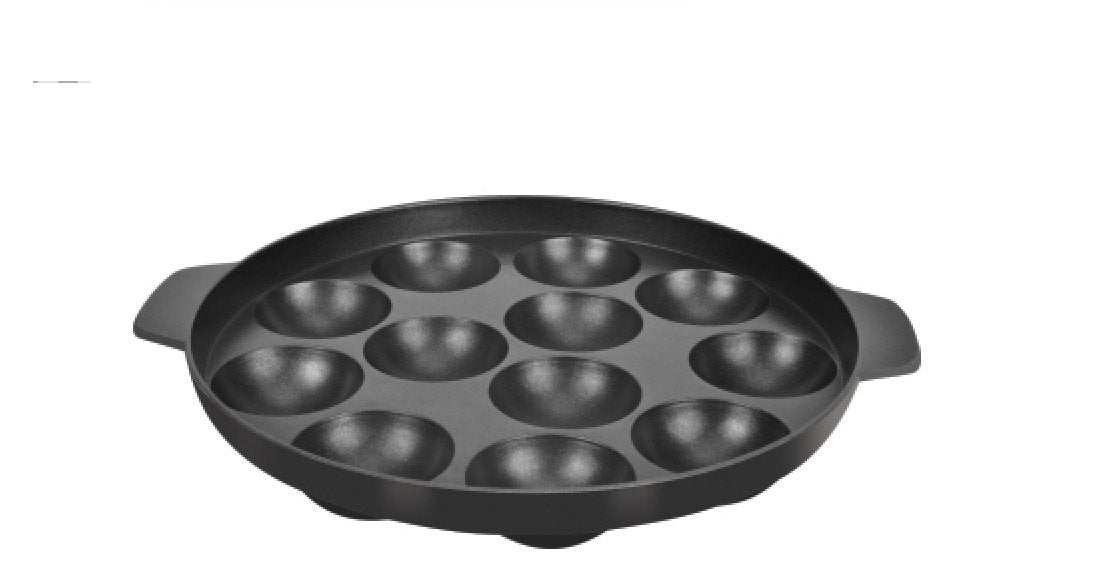 Tosaa Aluminium Non-Stick 12 Cavity Appam Patra (Black, 21Cm)