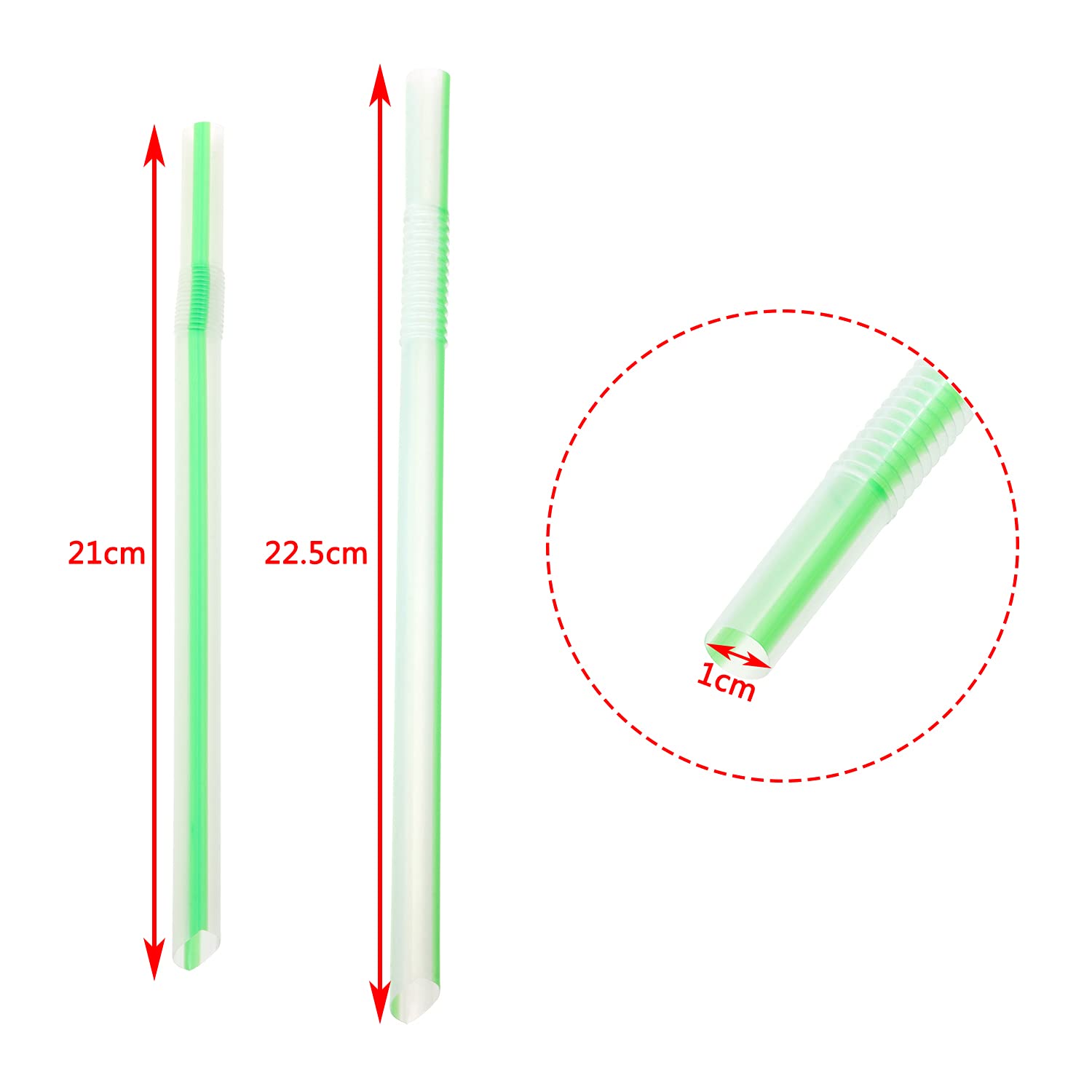 Mini Skater 100Pcs Jumbo Plastic Smoothies Straws Individually Wrapped 8 Inch Long Drinking Straws Bulk For Protein Shakes Froze