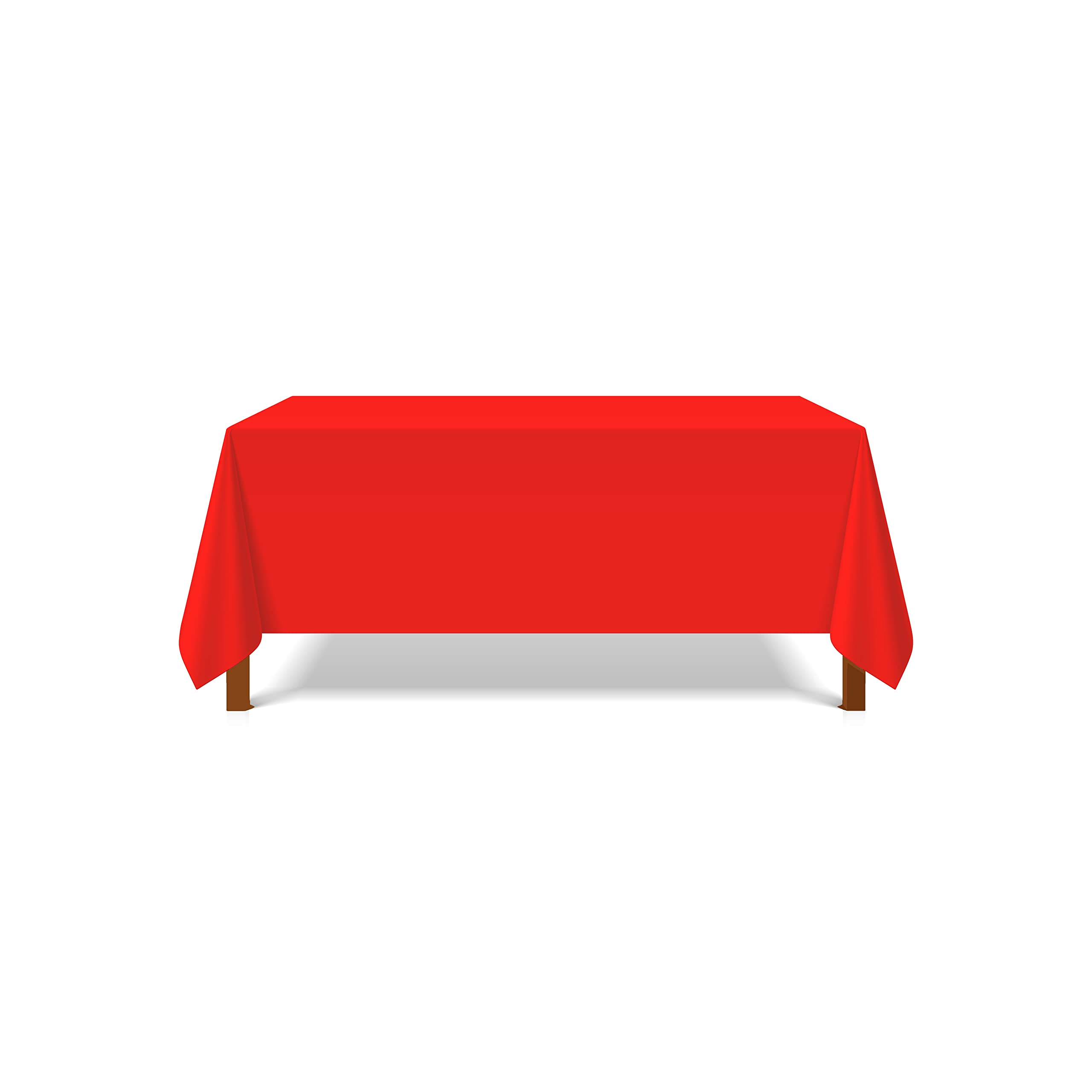 Pomp Red 90 X 156 Inch Premium Polyester Tablecloth  Wrinkle  Stain Resistant Easy Care Fabric  Fits 8Ft Rectangle Table