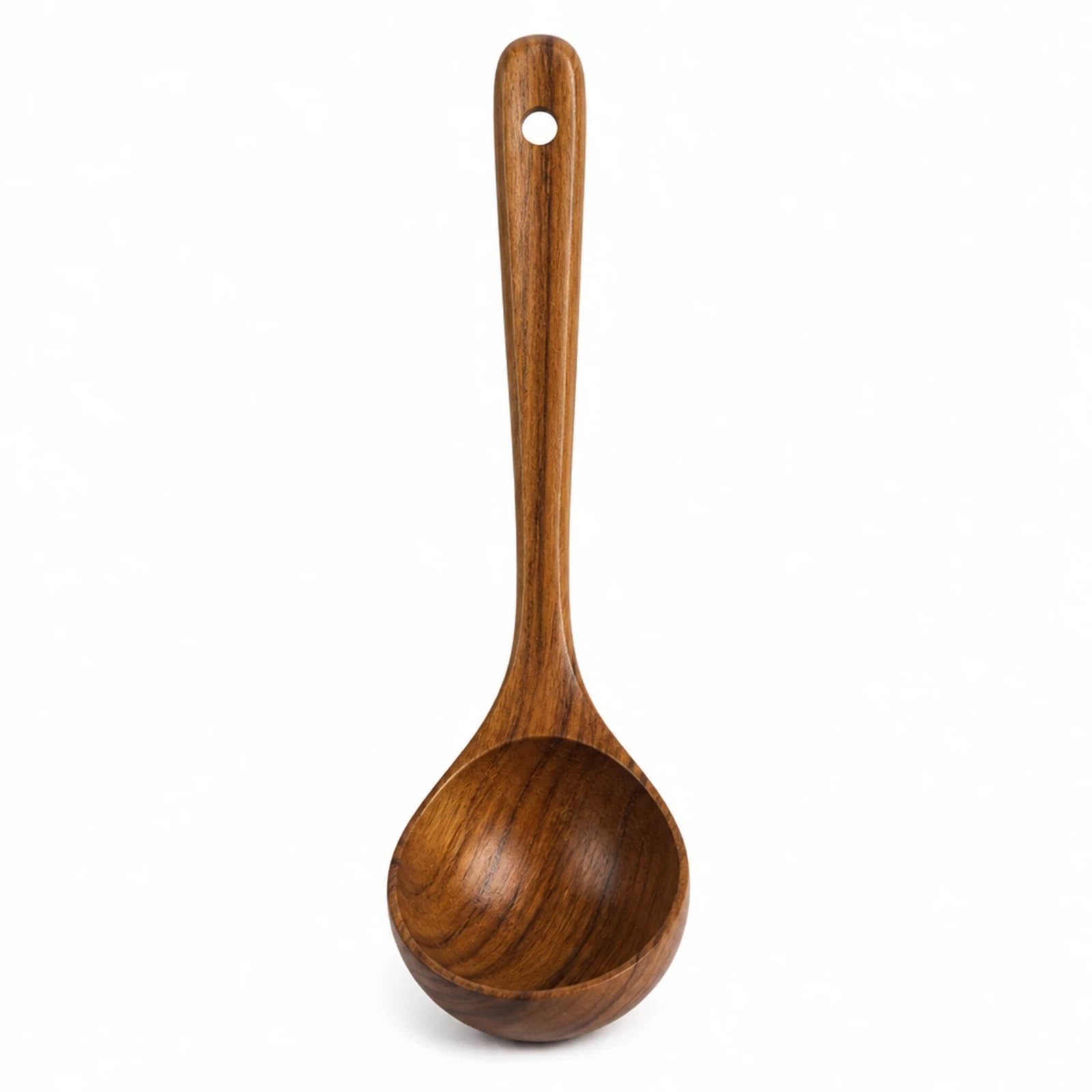Aissmmeio Wooden Ladle for Soup  11x3 Deep Wood Ladle, Long HandleEnd & HeatResistant Handle for Comfortable Grip, Easy to C
