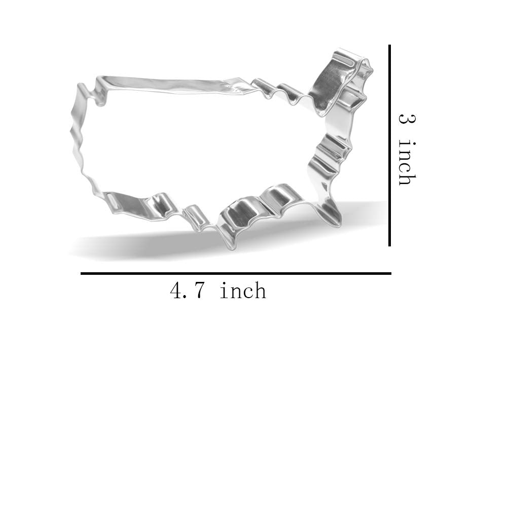 4.7 Inch American Map Cookie Cutter - Stainless Steel