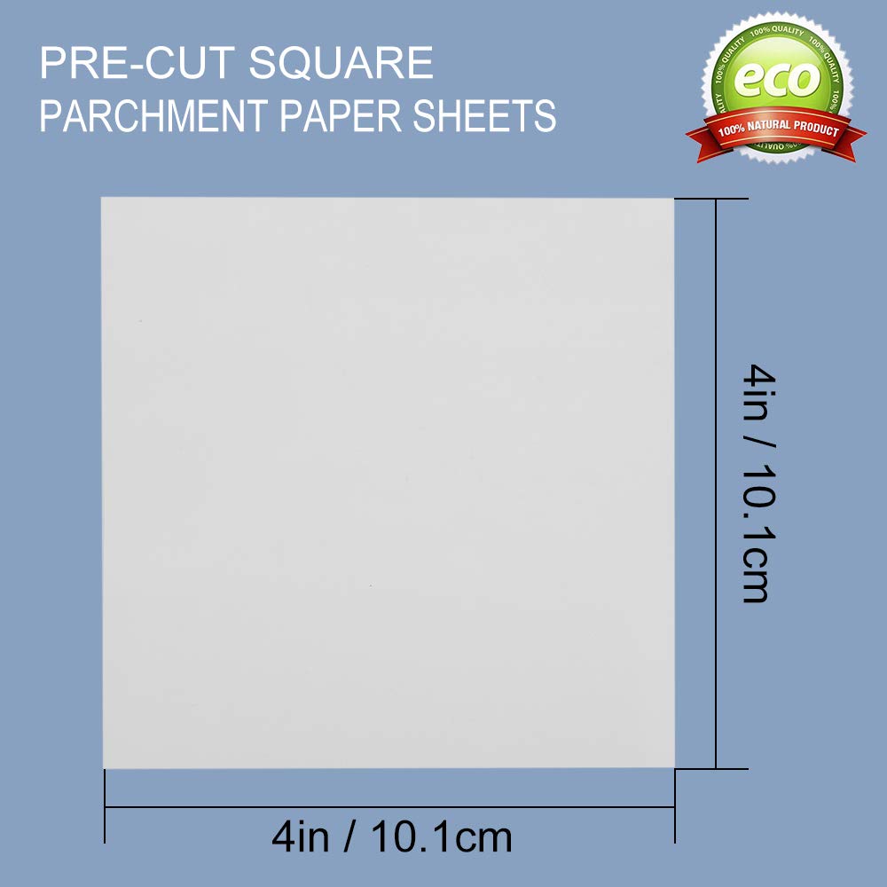 Parchment Paper Squares, 4X4 Inch, Set Of 300, Small Hamburger Patty Paper/Nonstick Precut Square Baking Parchment For Separatin