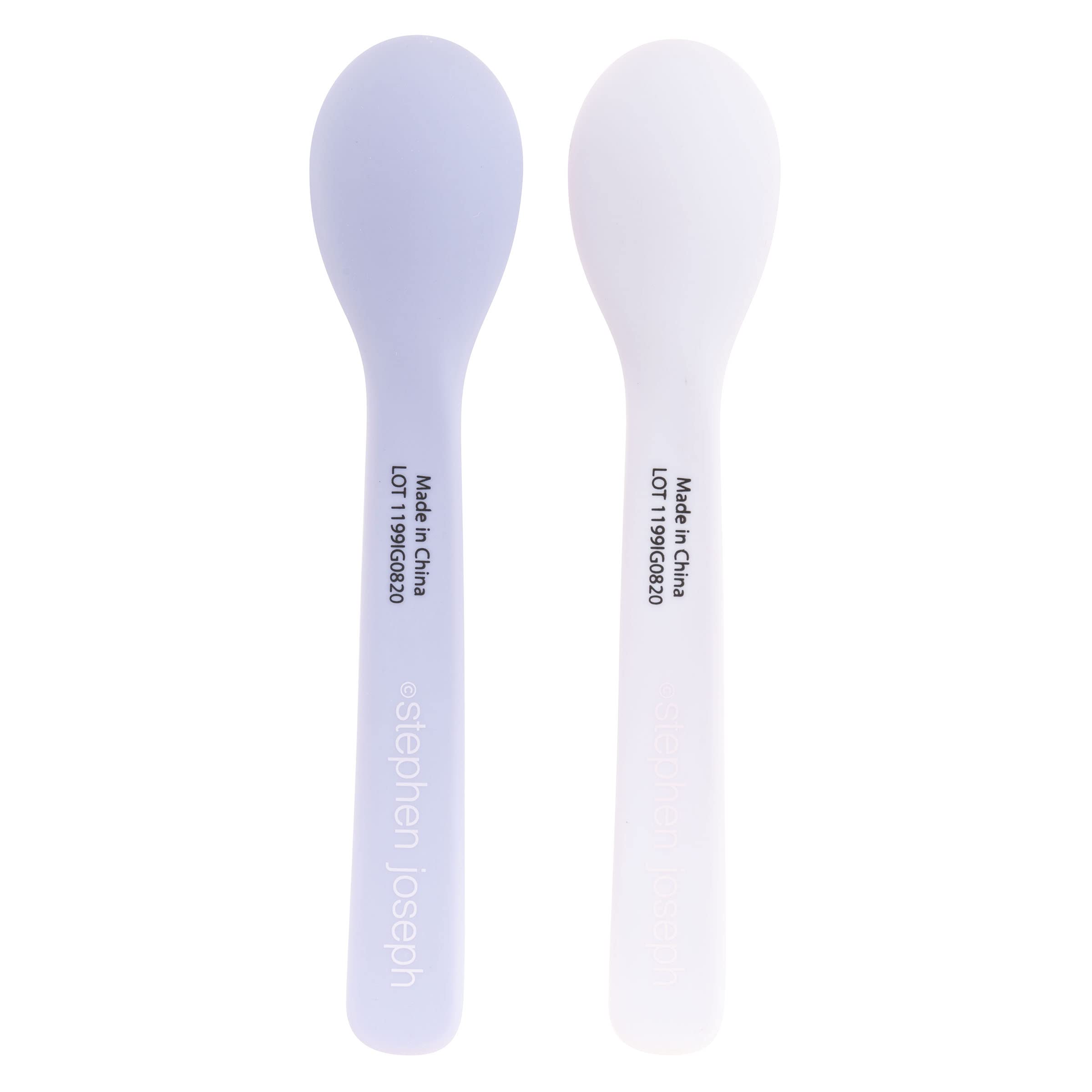 Stephen Joseph Baby Silicone Spoon Set, First Stage Feeding Spoons For Infants, Spoon Set Encourages Self-Feeding, Toddler Feedi