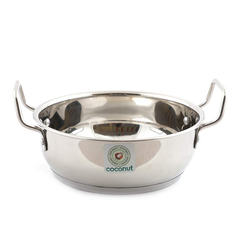 Coconut Induction Base Stainless Steel Capsulated Kadai For Multipurpose  1500Ml  (Diameter 22Cm)  1 Unit