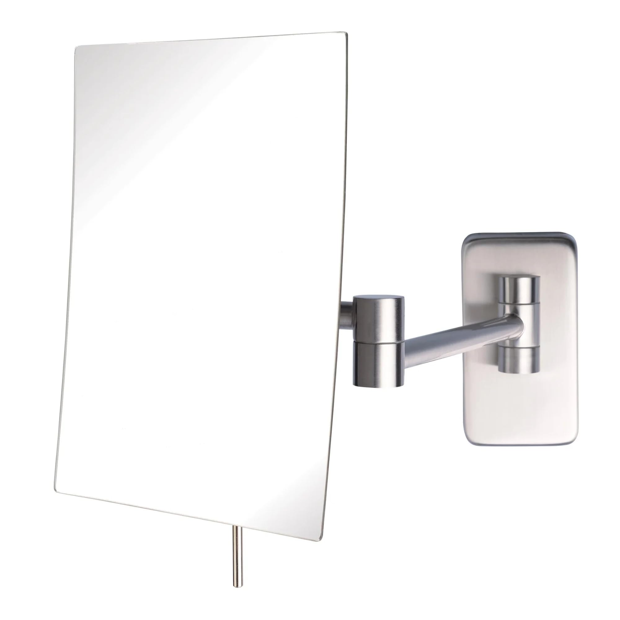 Jerdon 8.75-Inch X 6.5-Inch Wall Mount Makeup Mirror - Personal Mirror With 5X Magnification & 14 Inch Wall Extension - Nickel W