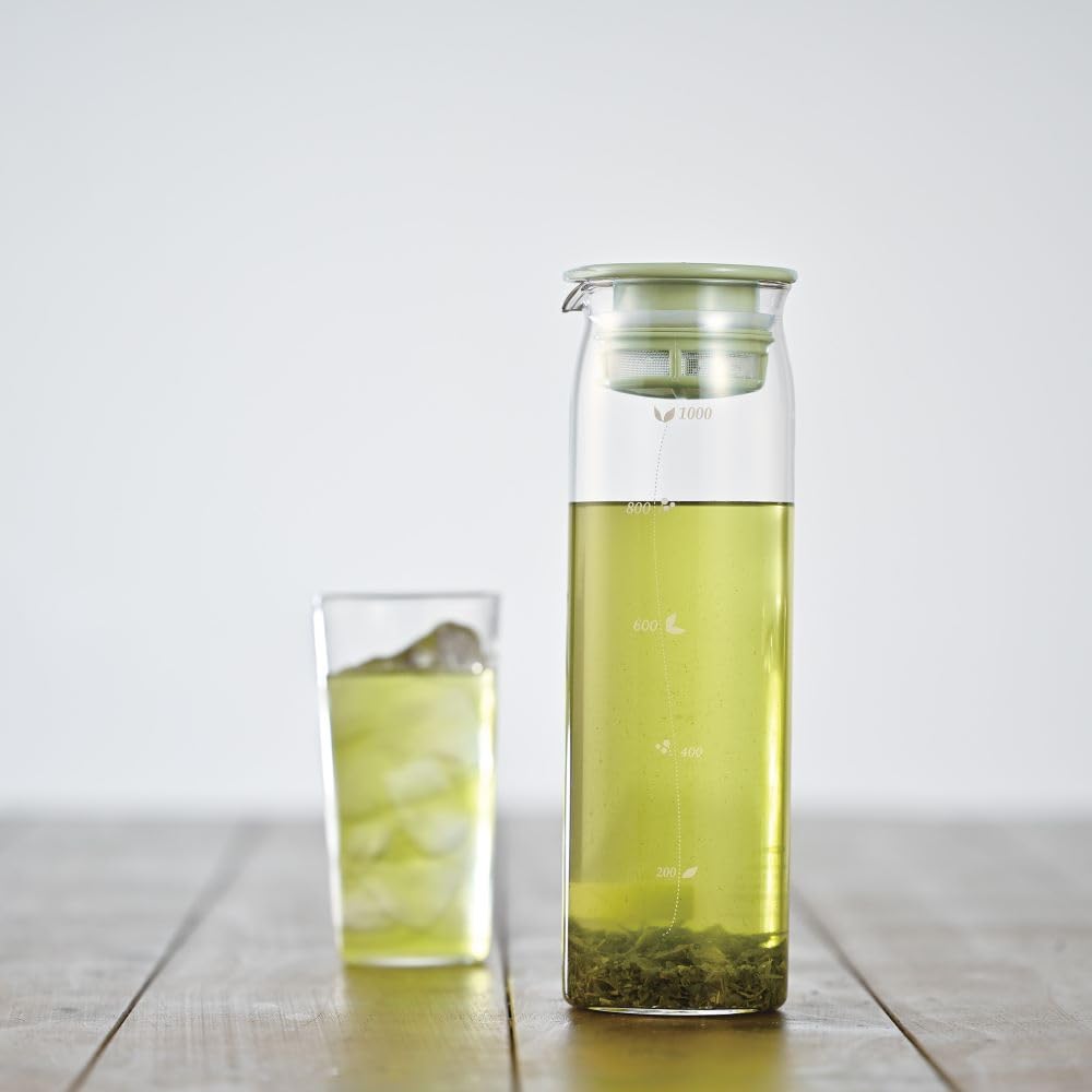 Hario Mizudashi Cold Brew Tea Bottle, 1000Ml Smoky Green