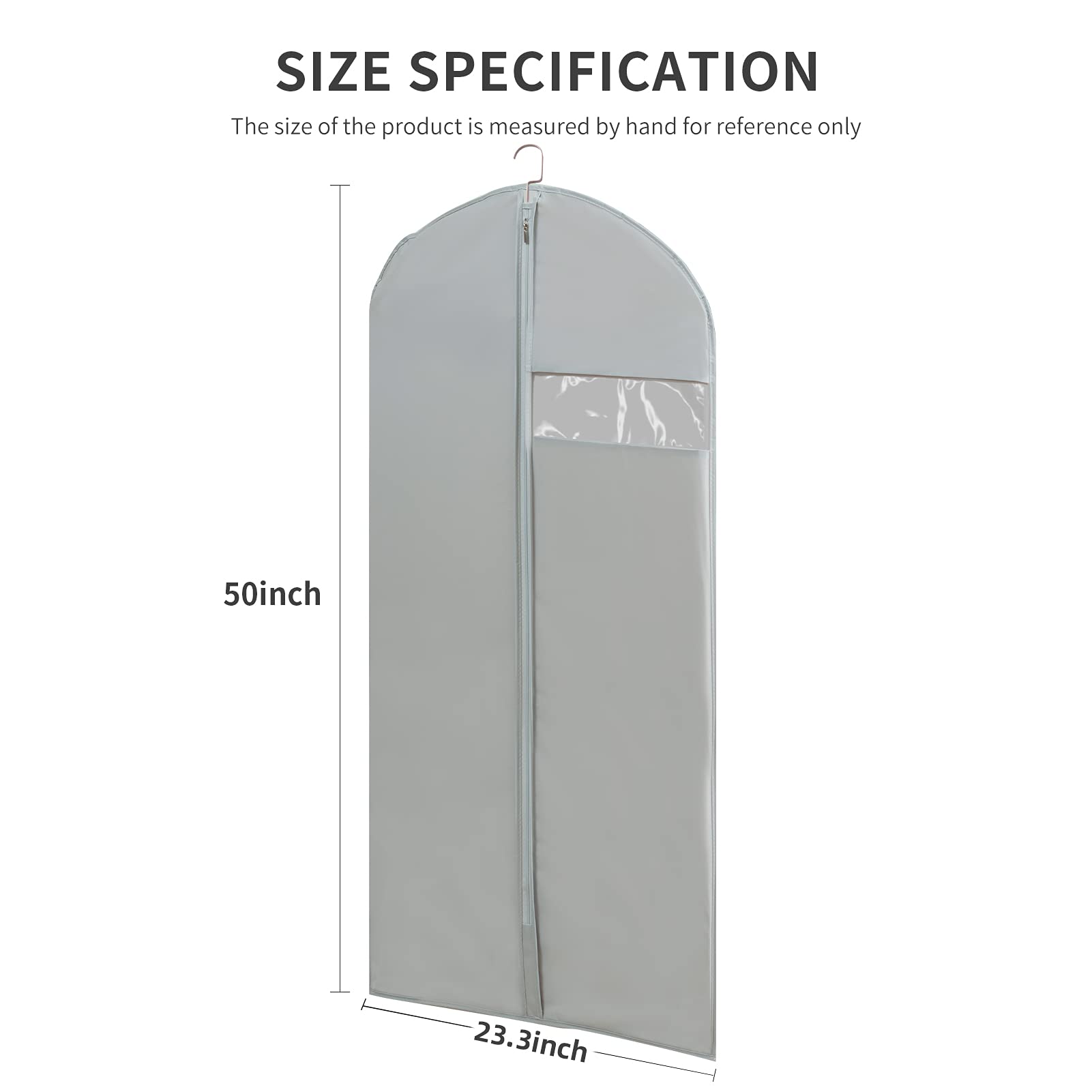 Garment Bags For Travel, 50'' Garment Bags For Hanging Clothes, Suit Bag (Set Of 2, 23.3'' X 50'')