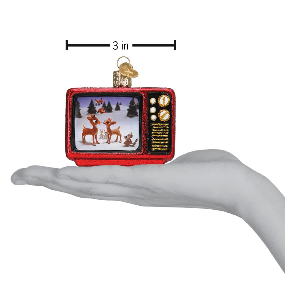 Old World Christmas Glass Blown Ornament - Rudolph 1964 TV Classic, 3 Inch, Christmas Classic Decoration, Model 44210