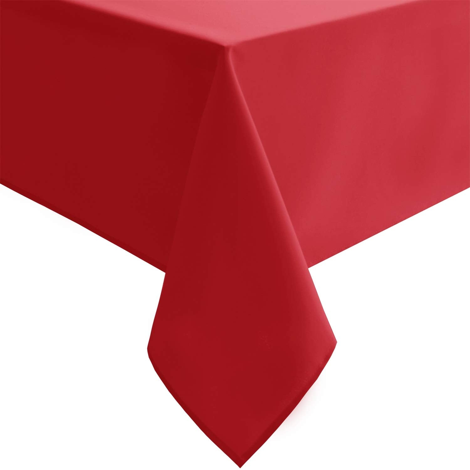 Hiasan Red Tablecloth Rectangle - Wrinkle Resistant And Waterproof Dining Room Washable Christmas Table Cloth, Polyester, 54 X 1