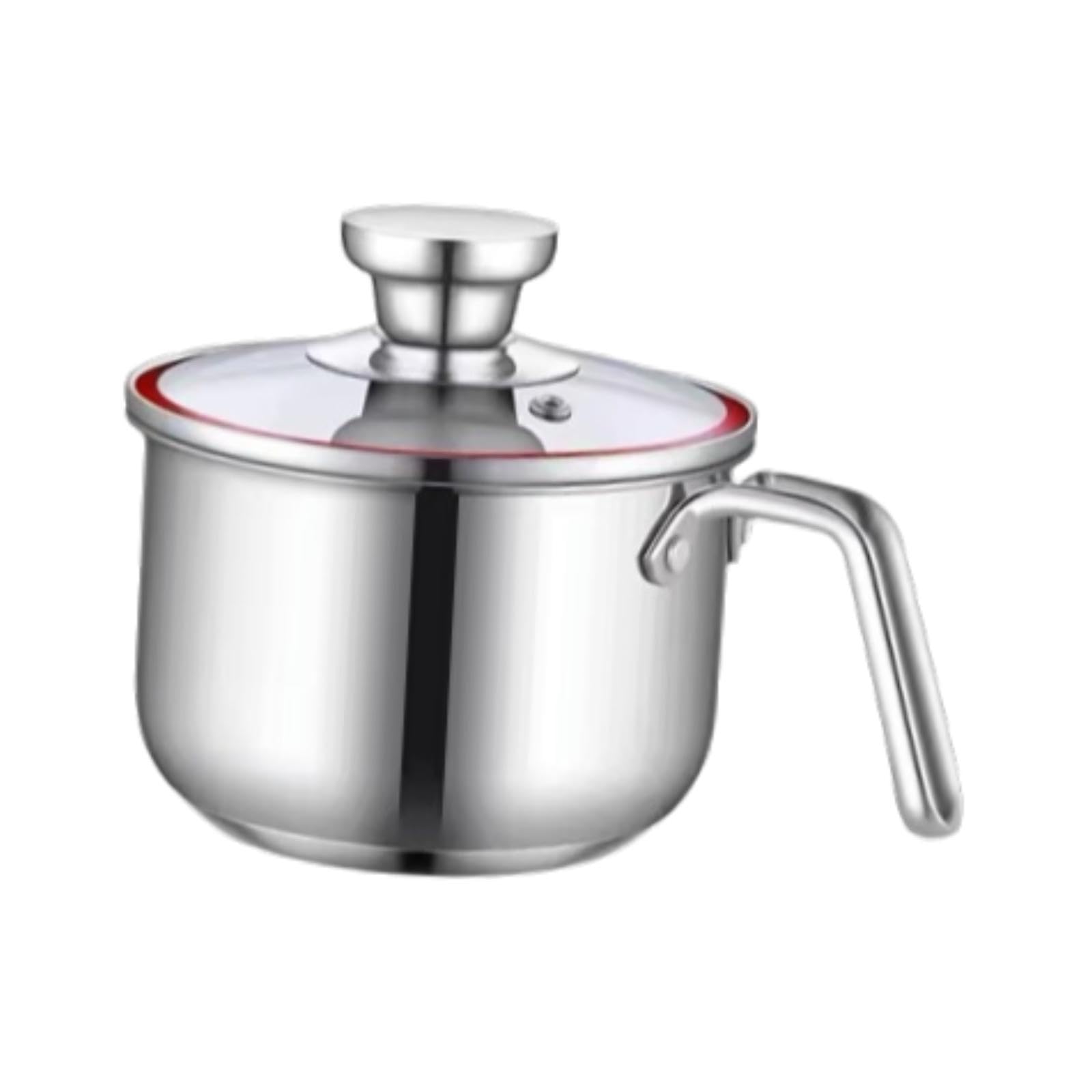 The Style Sutra Milk Pan With Lid Stainless Steel Saucepan For Restaurant Sauce Boiling Milk 15X19.5X11Cm|Home & Garden|Home & G