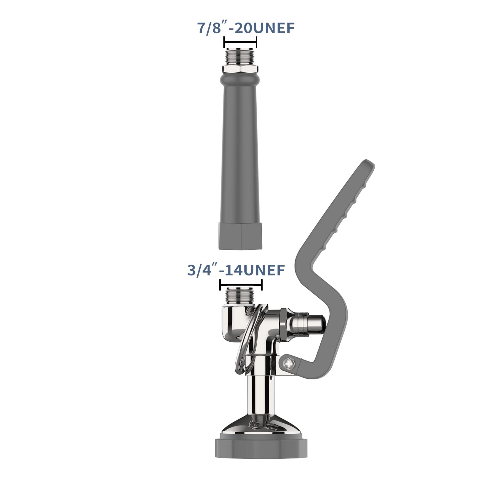 Fauaid Pre Rinse Sprayer Commercial Sink Sprayer Head,1.42Gpm Spray Valve Dish Sprayer Nozzle With Ergonomic Handle, Commercial