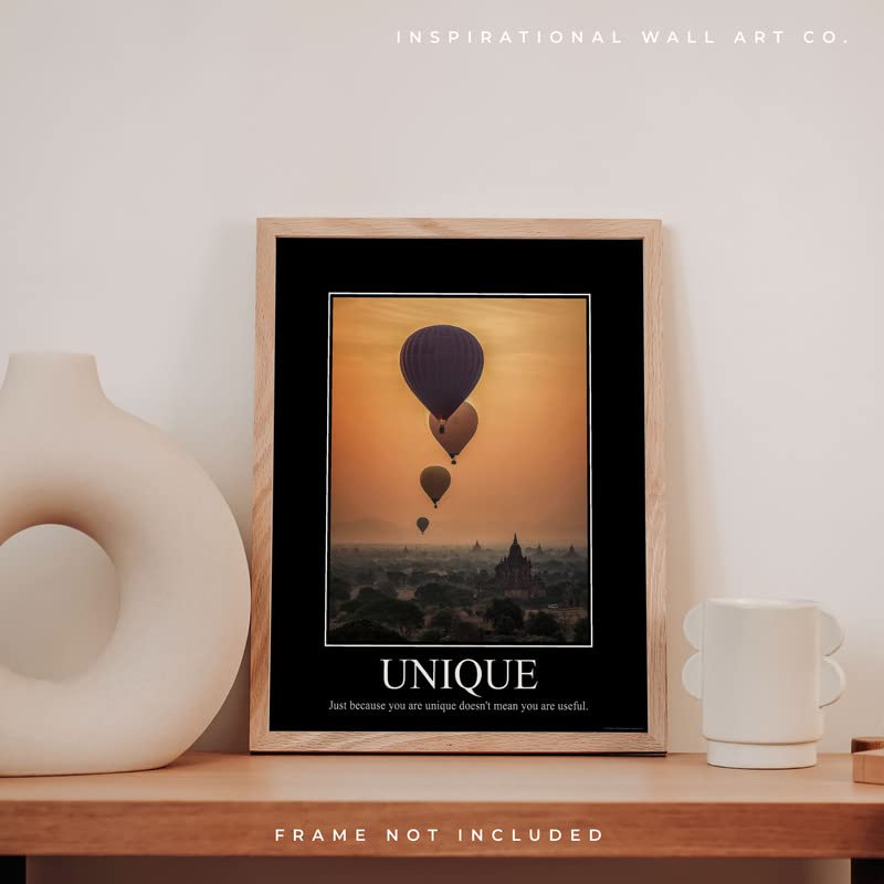 Inspirational Wall Art Co. Unique Demotivational Poster, Funny Office Wall Decor Art Print, 11x14 Inches, Unframed, Paper