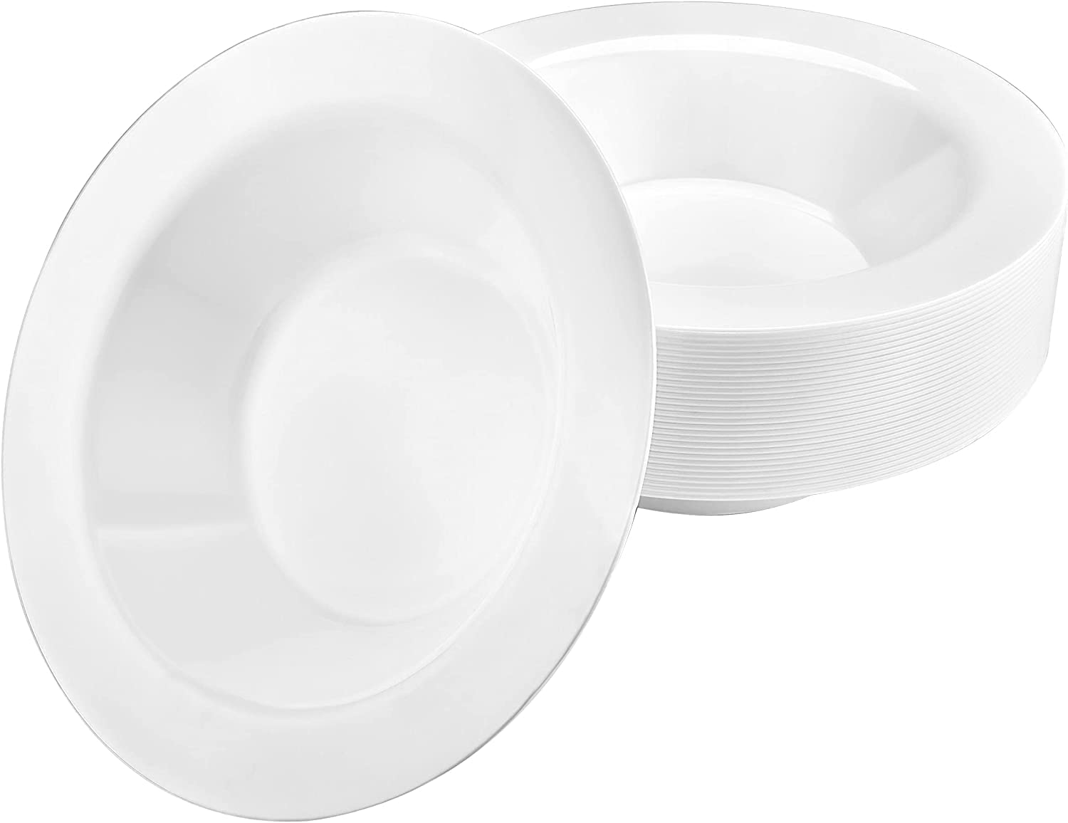 Premium Quality Heavyweight Plastic Bowls China Like. Wedding And Party Dinnerware Plastic Bowls 14 Oz. White/Pearl-Value Pack 3